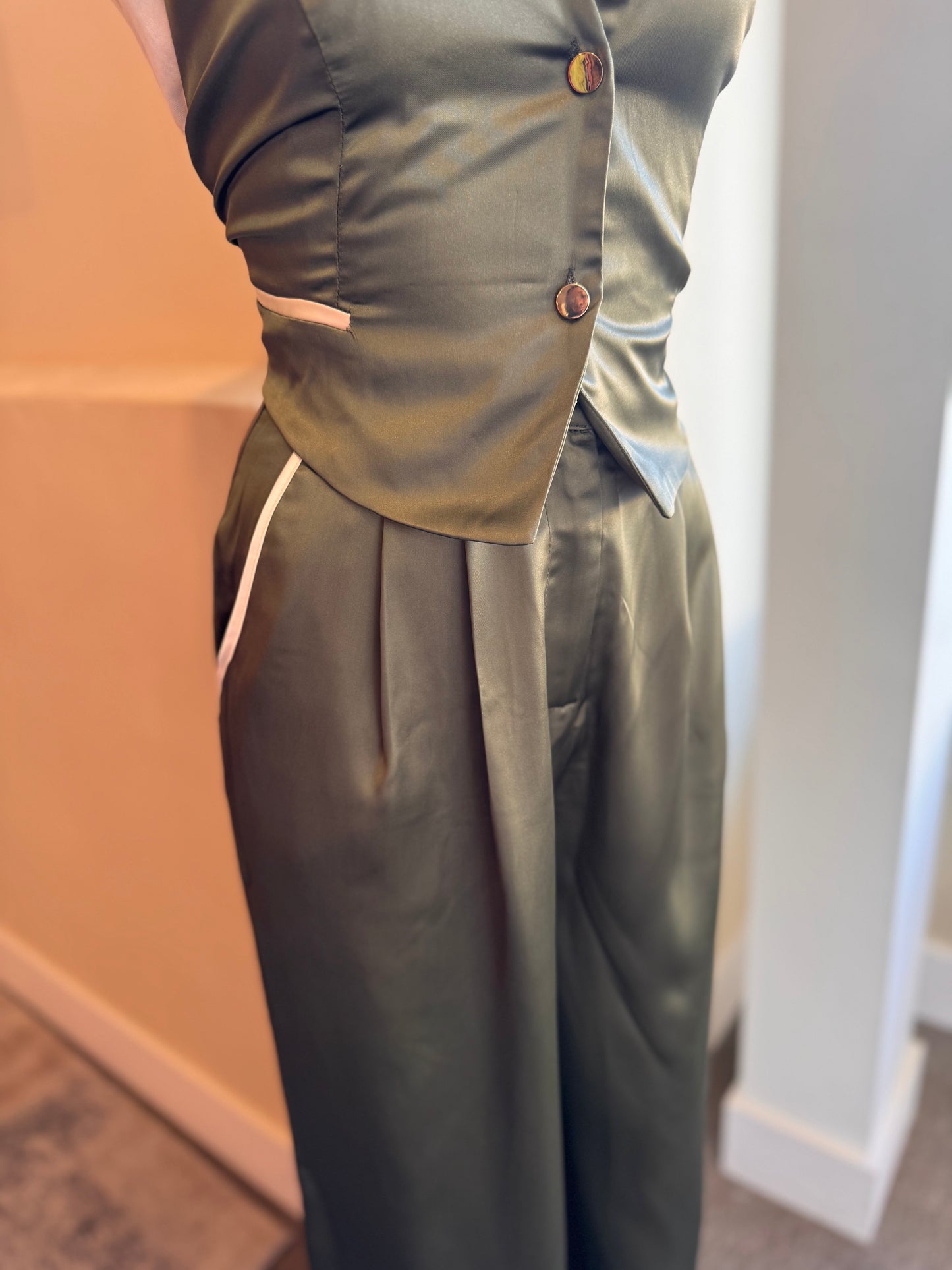 Halter Vest and Long Pants Set