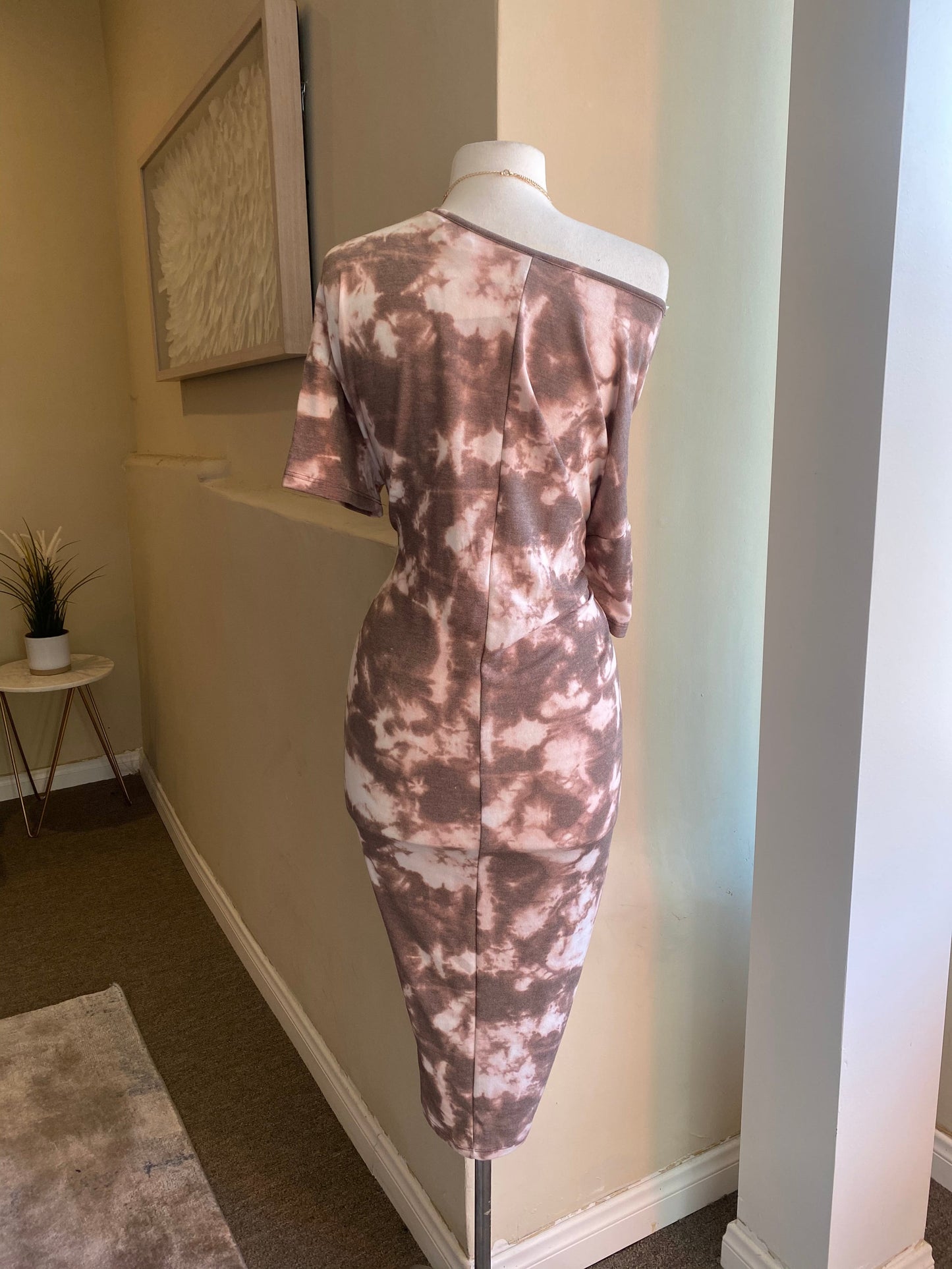 Tie Dye Tye Front Dress W/ Mask FS