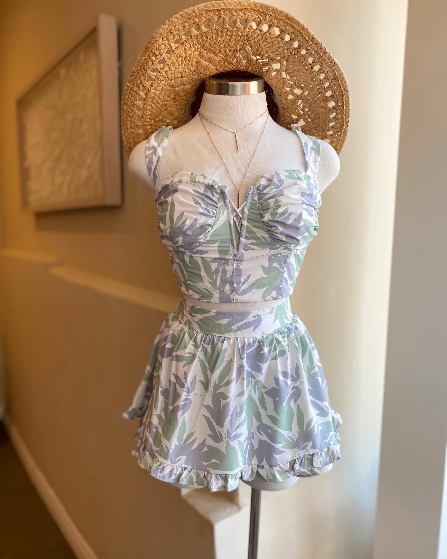 Mint Leaf Ruffle Set