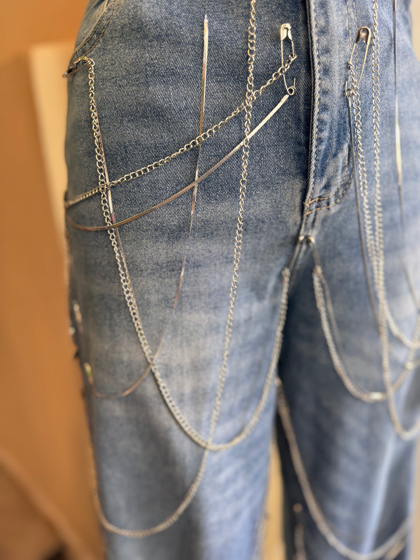 Safety Pin Chain Pants