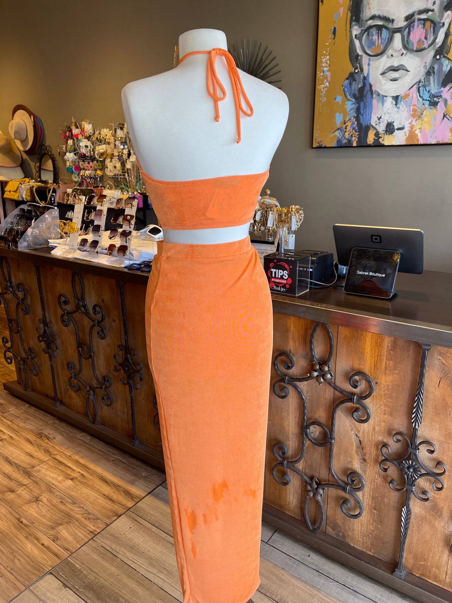 Halter Crop Sleeveless Skirt Set FINAL SALE