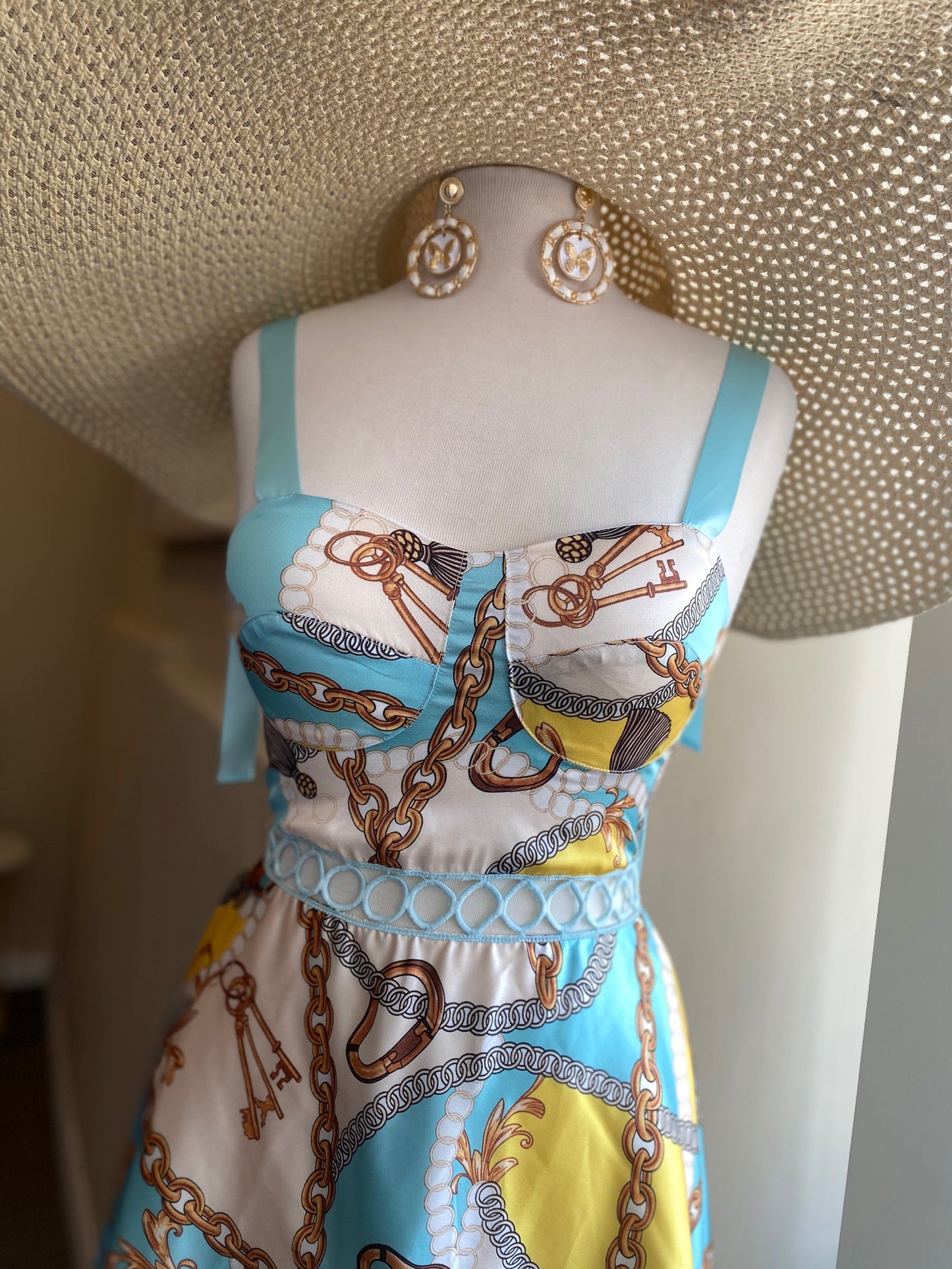Chain Printed Flowy Dress