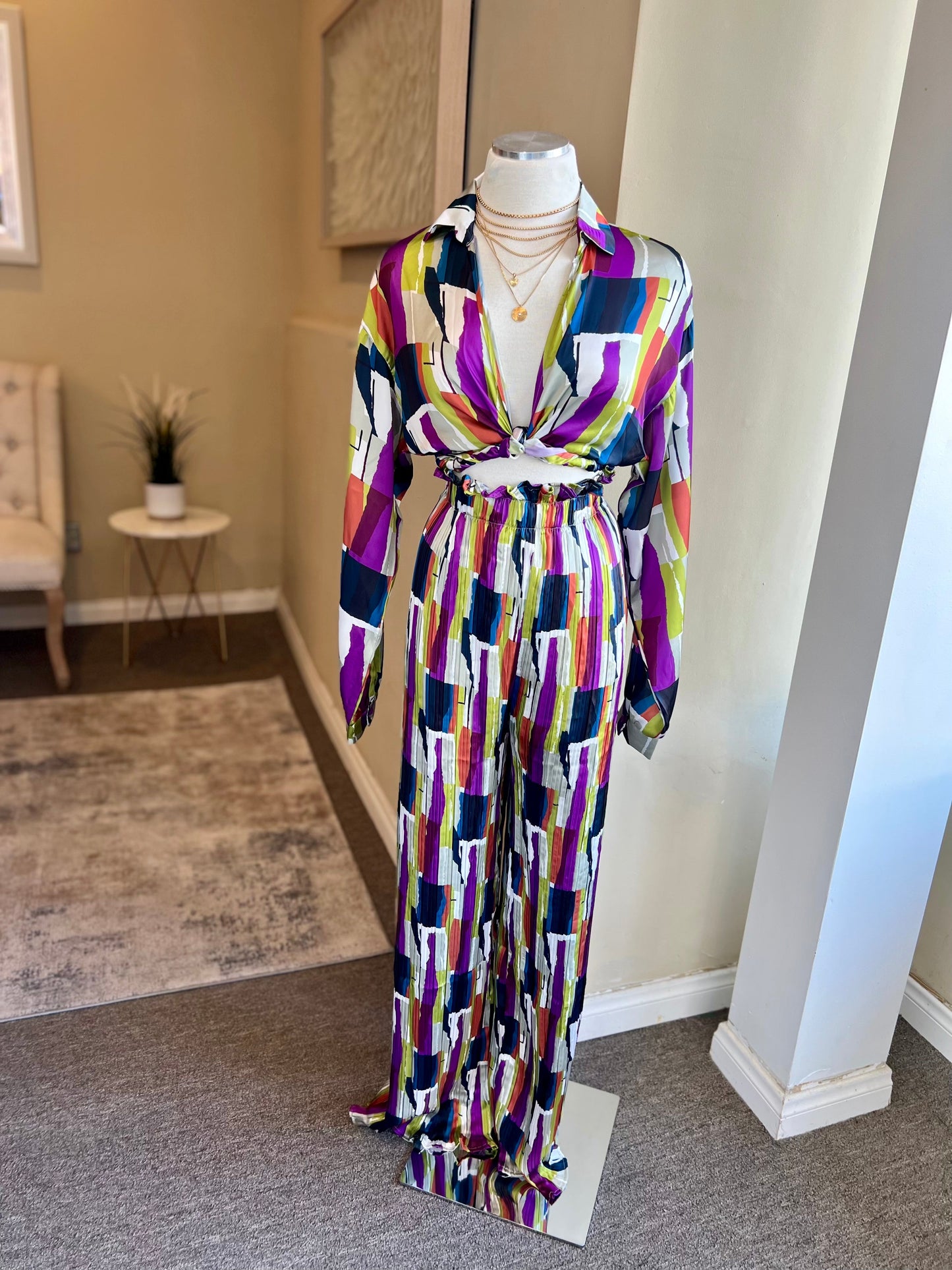 Front Tie Shirt and Pants