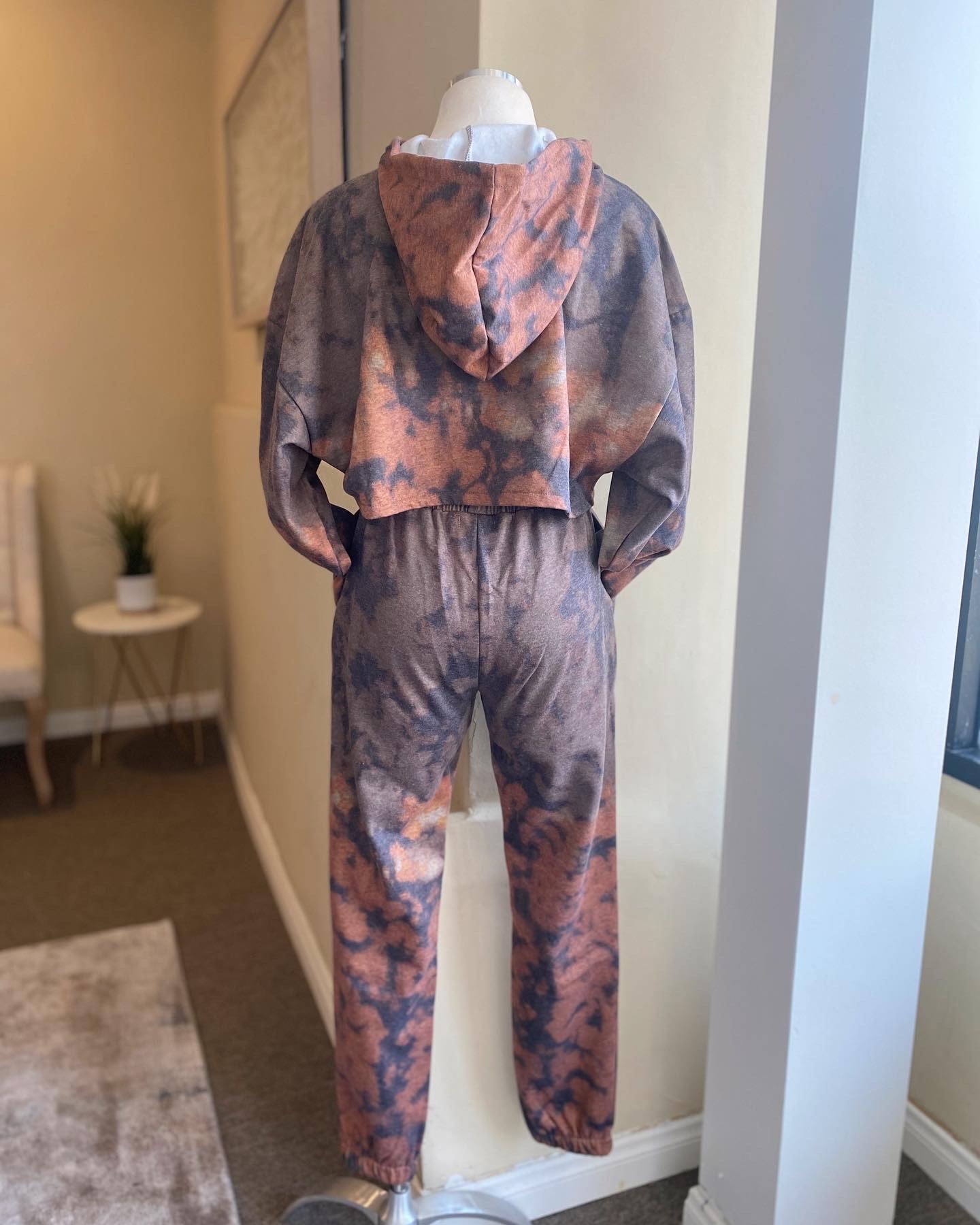 Brown Tie Dye Jogger Set