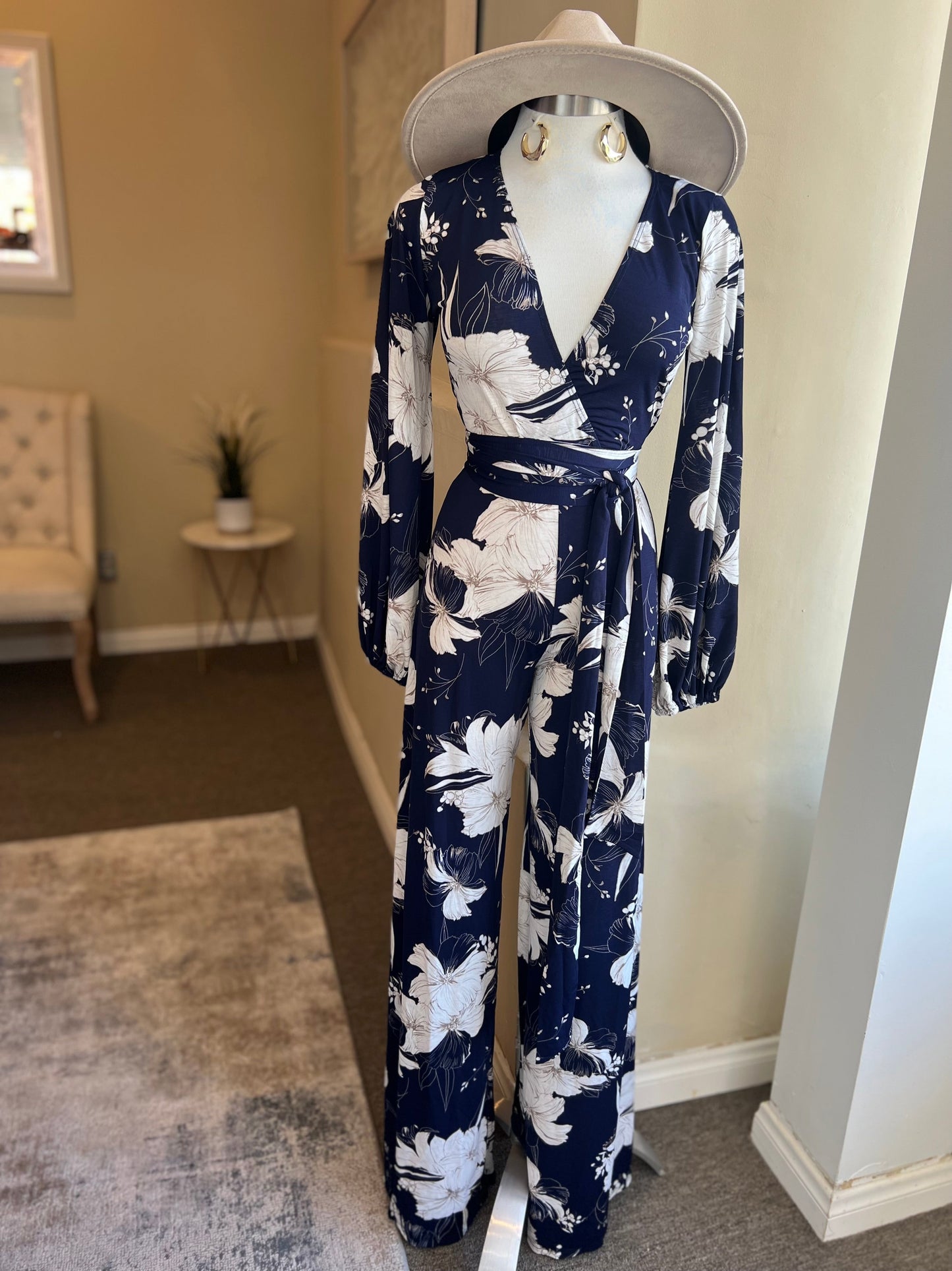 Deep V Neck Wide Leg Jumper
