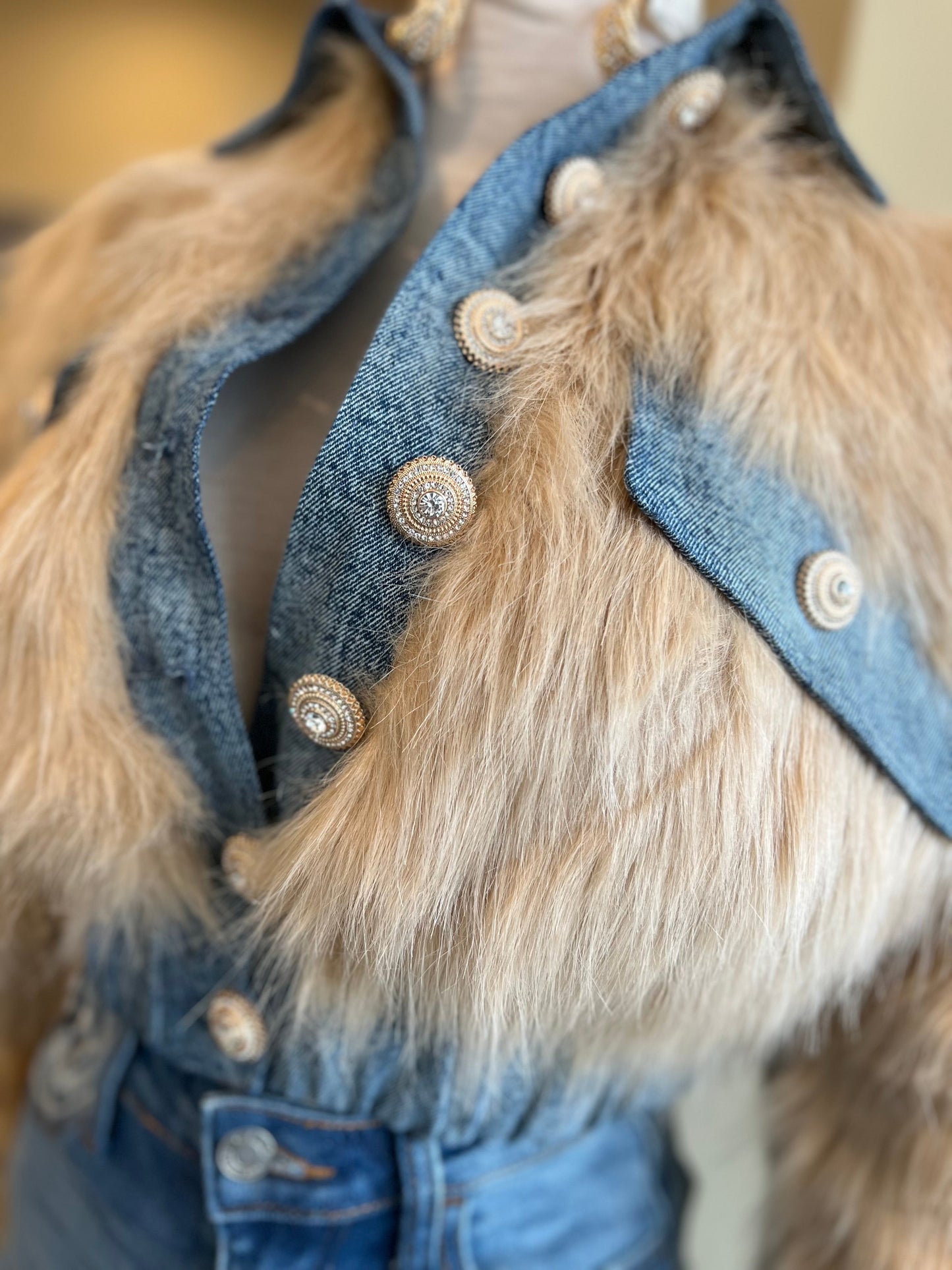 Fur Coat W/ Denim