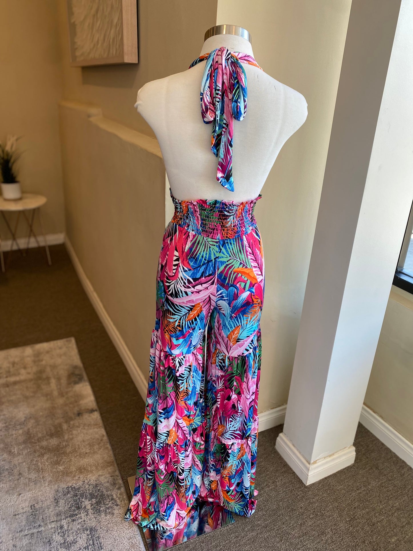 Halter Tie Top Wide Leg Jumper