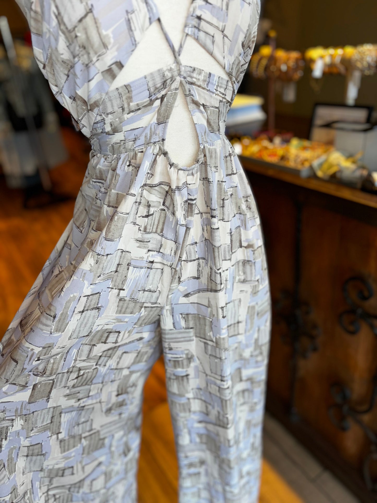 Cross Front Keyhole Jumpsuit
