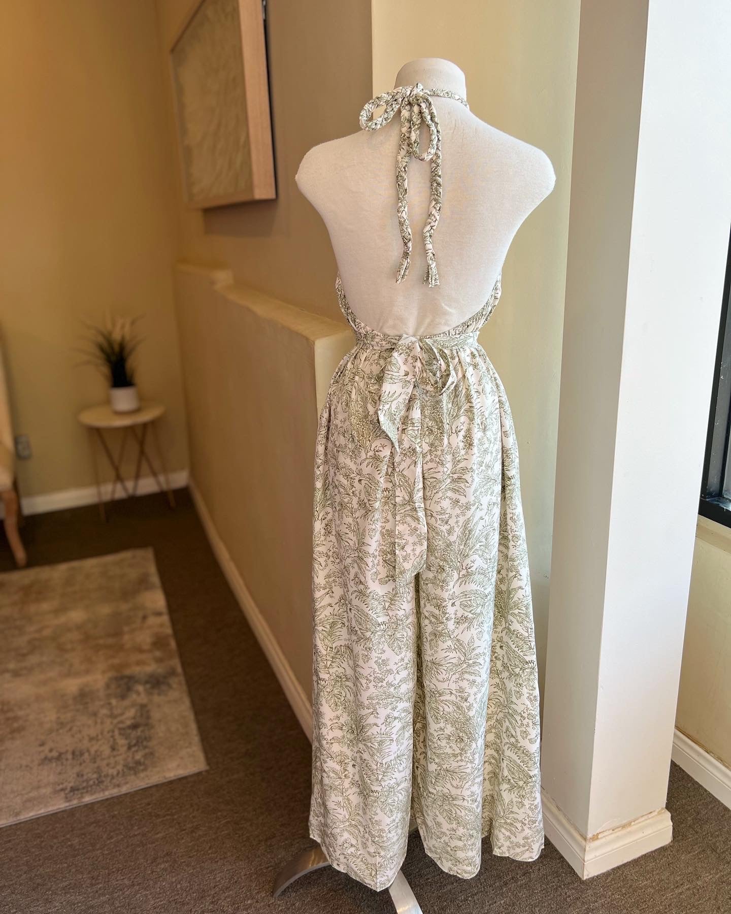 Halter Backless Belted Jumpsuit