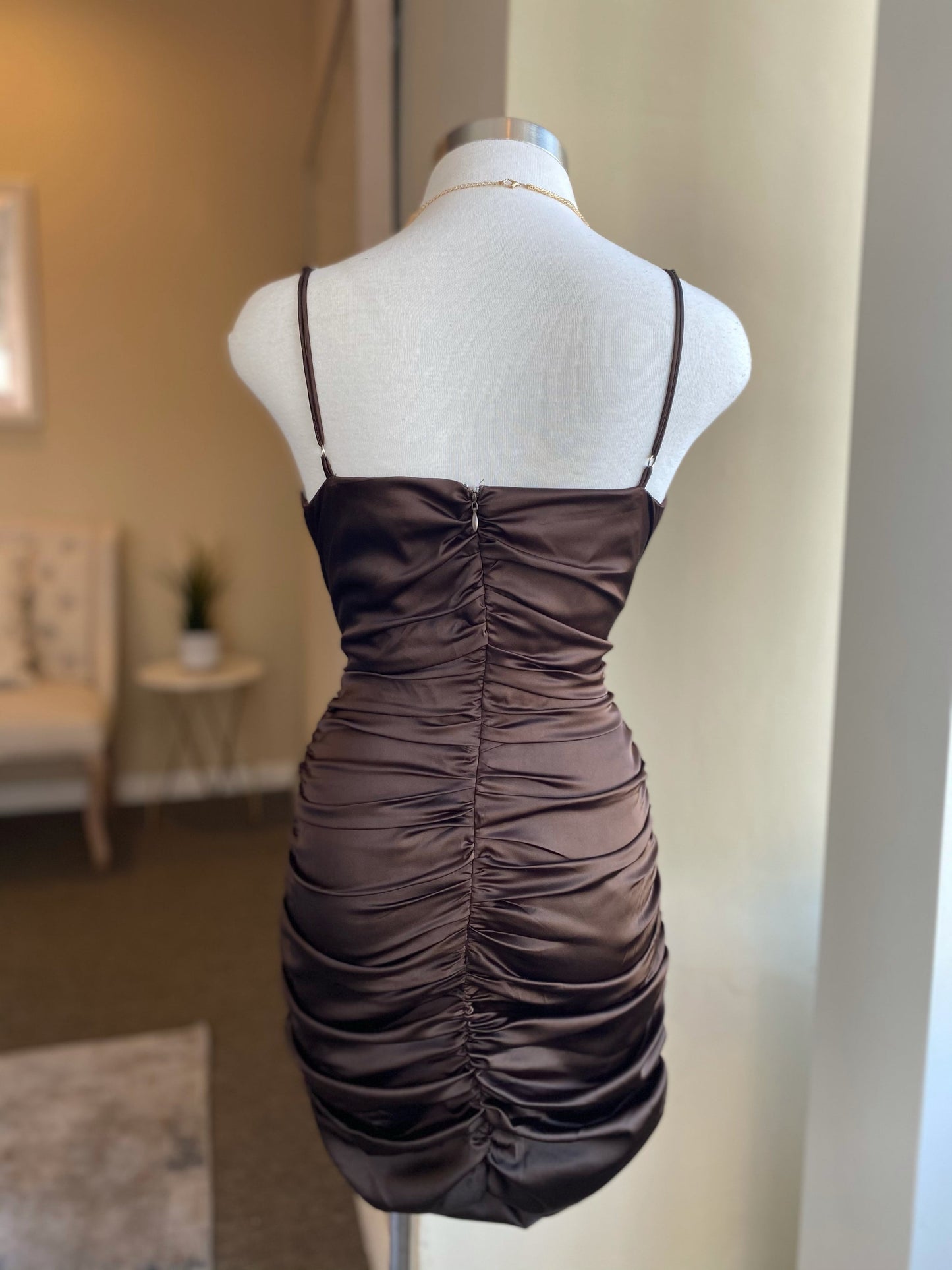Brown Rouge Mini Dress