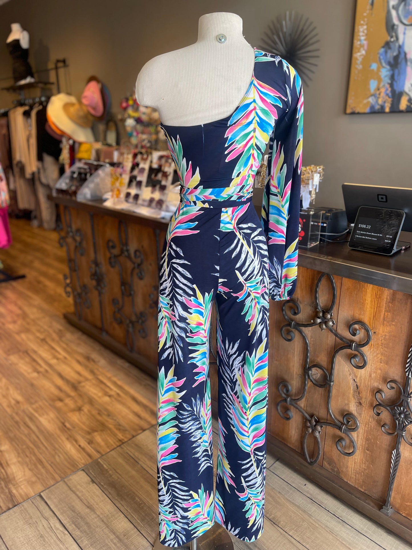 One Shoulder Loose Leg Jumpsuit