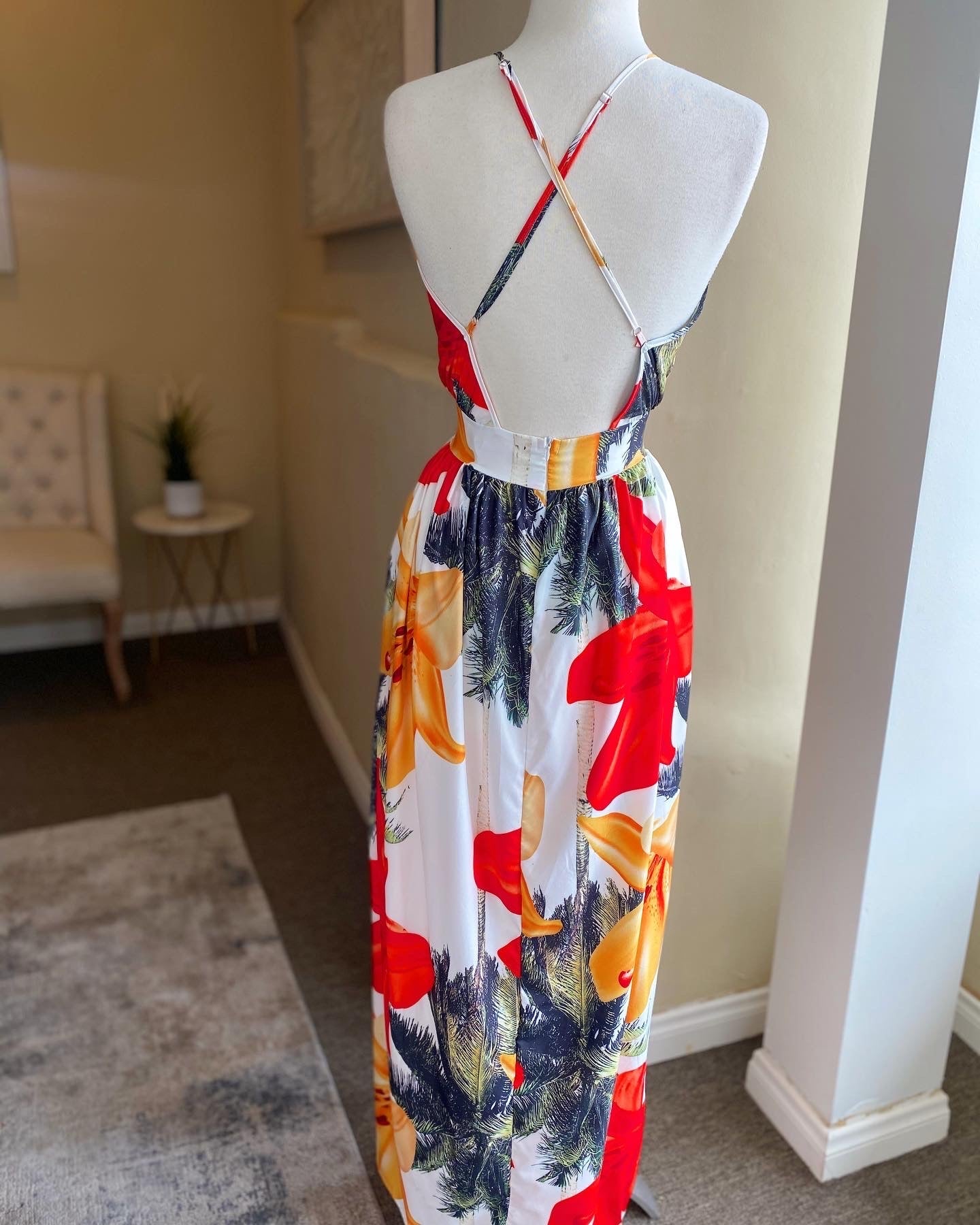Floral Halter Maxi Dress