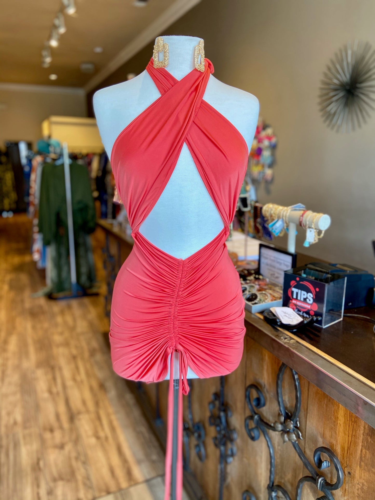 Cross Bra Top Ruched Mini Dress FINAL SALE