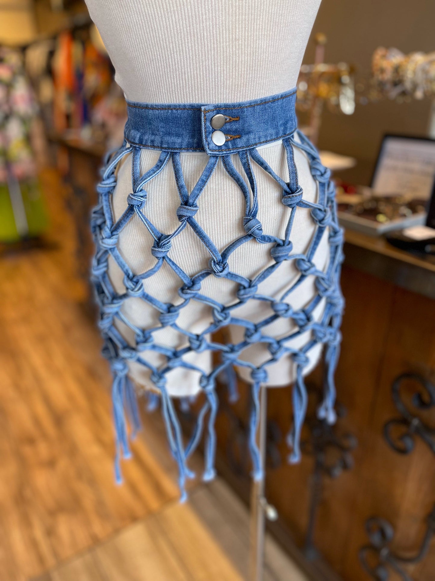 Cage Denim Mini Skirt FINAL SALE