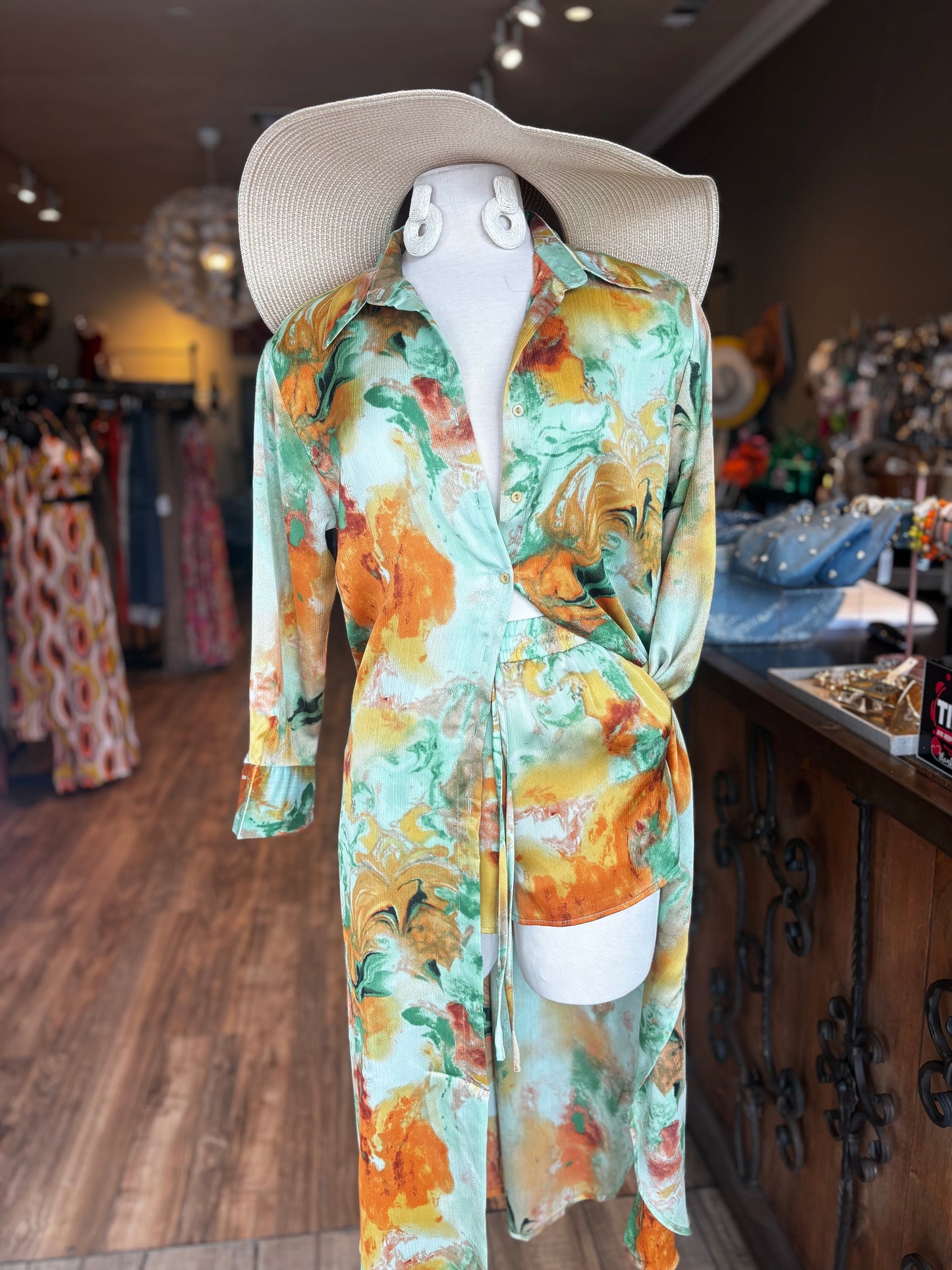 Tie Dye Satin Set