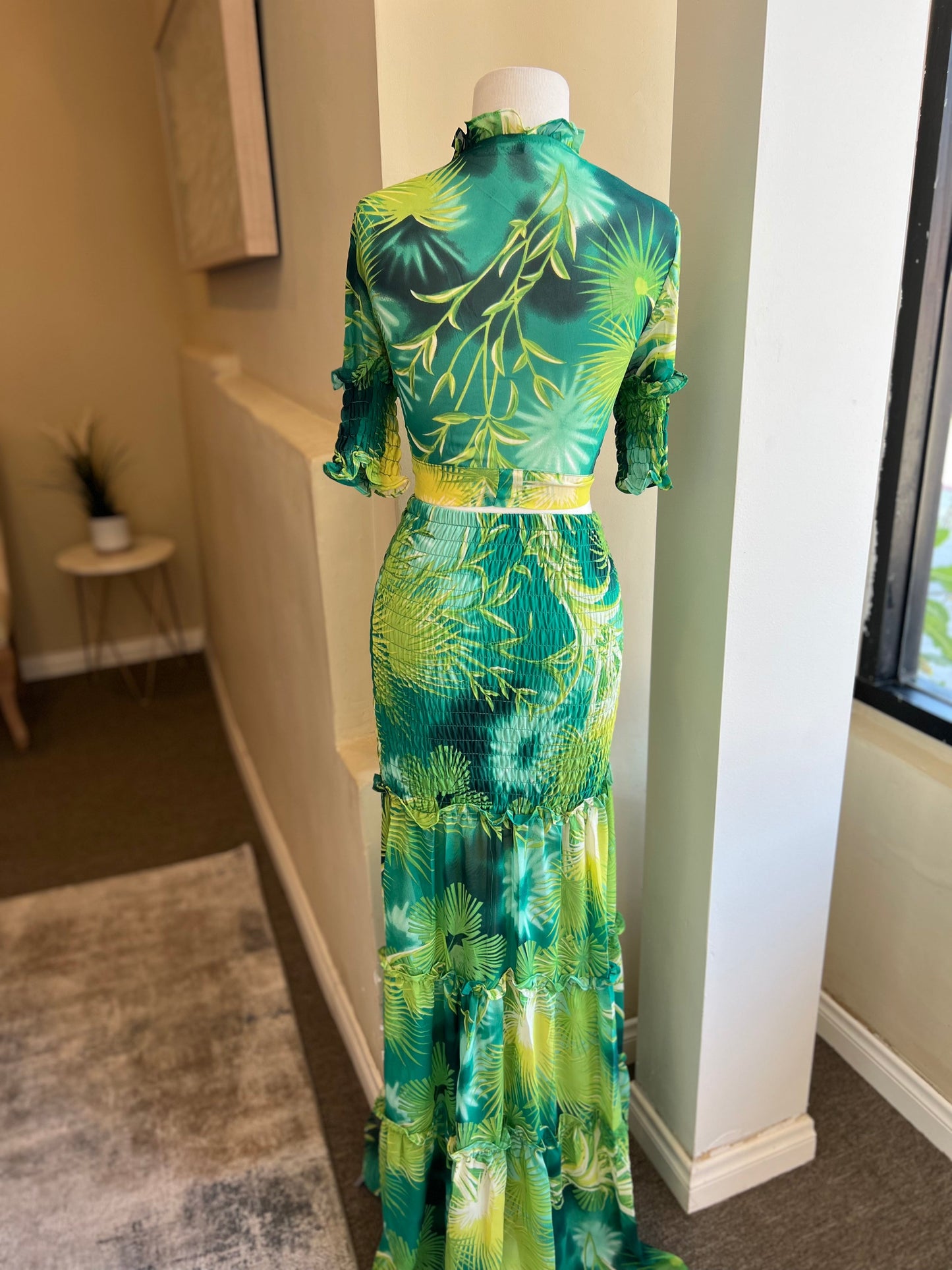 Maxi Front Tie Scrunge Skirt Set