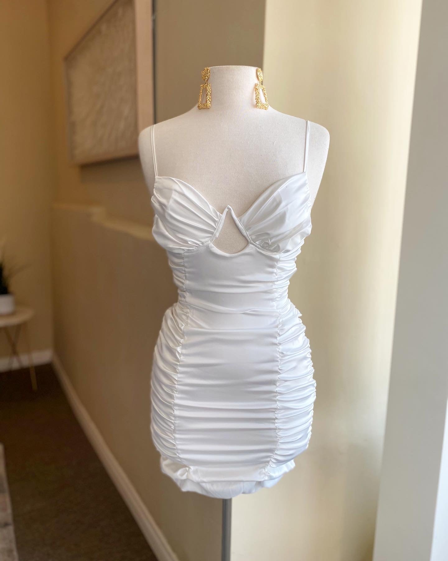 Satin Keyhole Mini Dress FINAL SALE