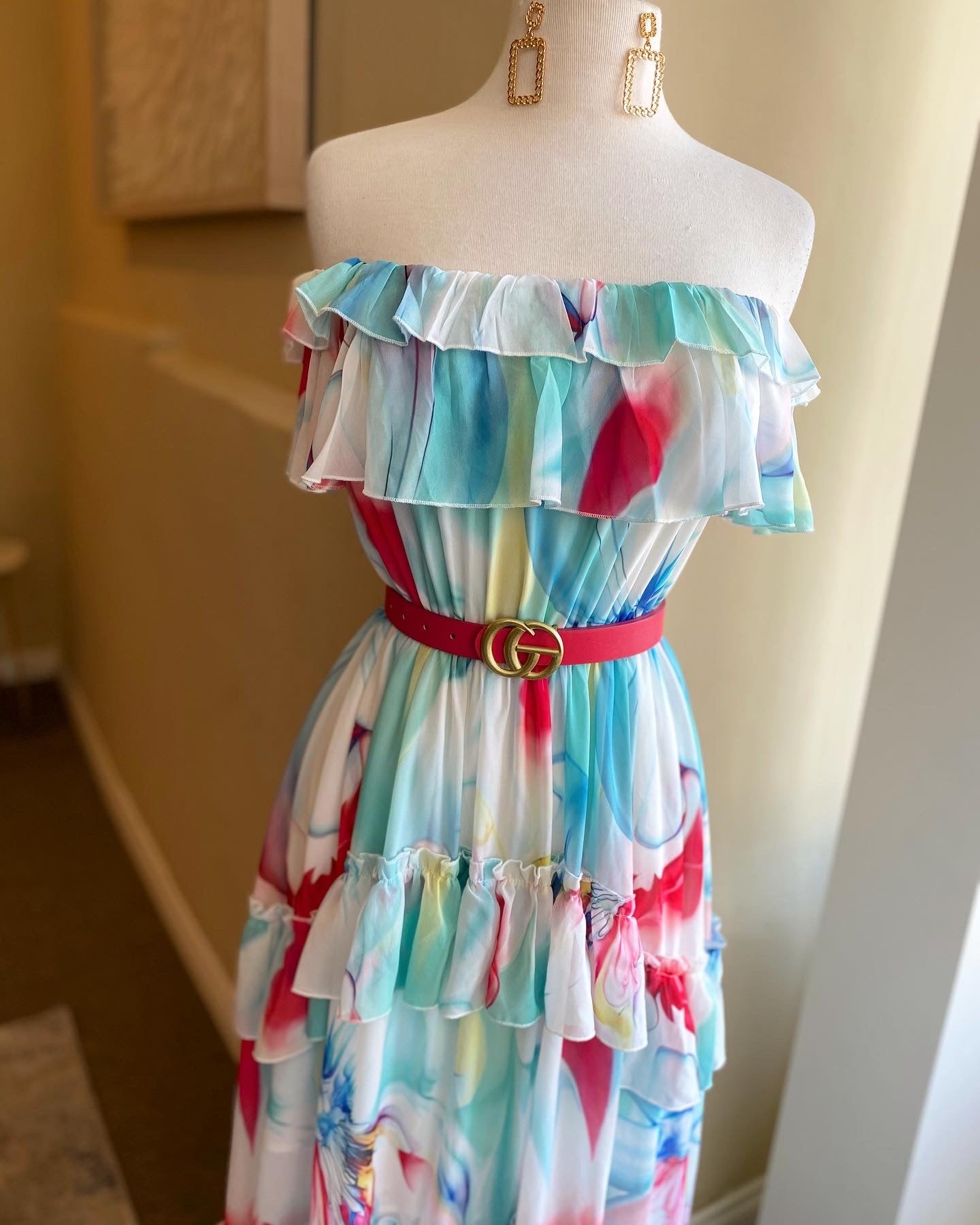 Pastel Ruffle Maxi