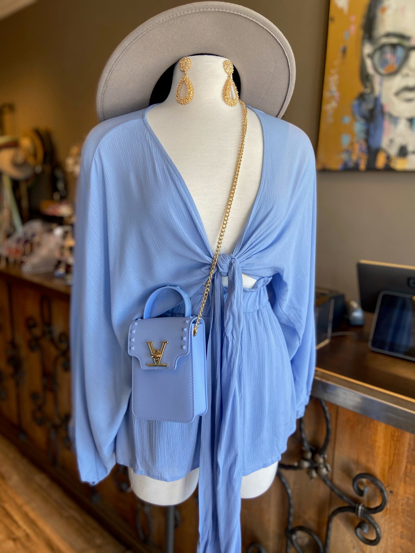 Long Sleeve Crop Top Set