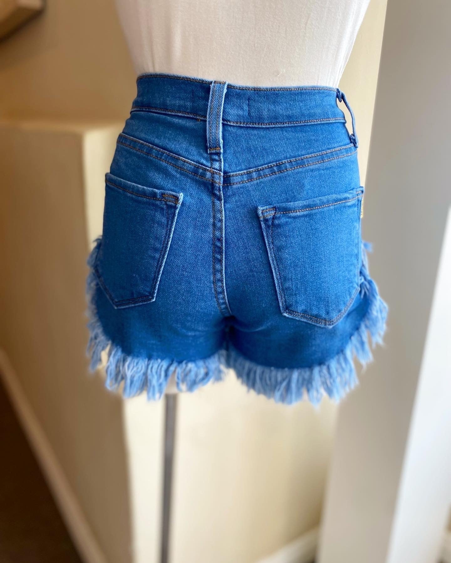 Blue Shred Shorts