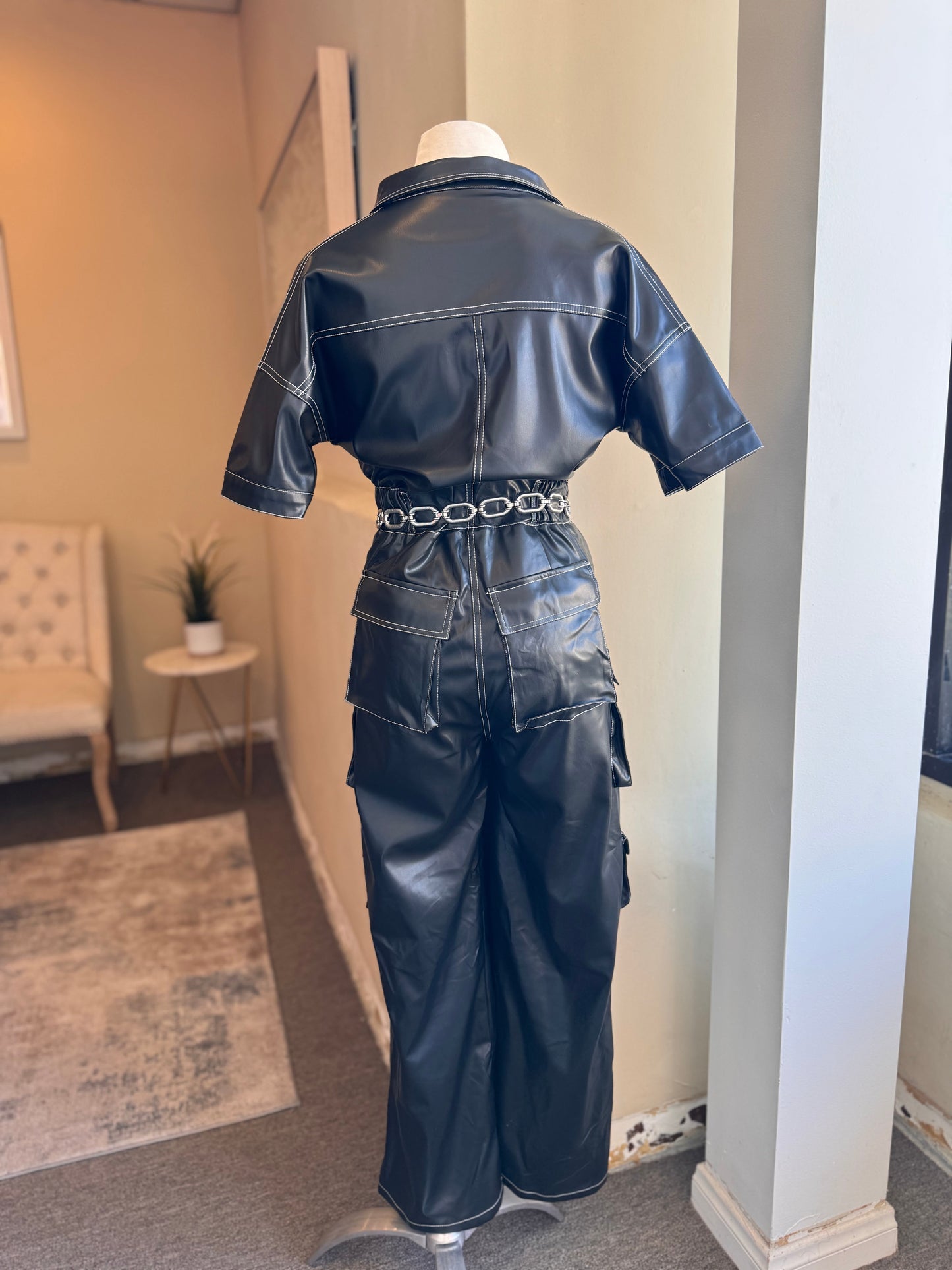 Half Sleeve Cargo Jumpsuit