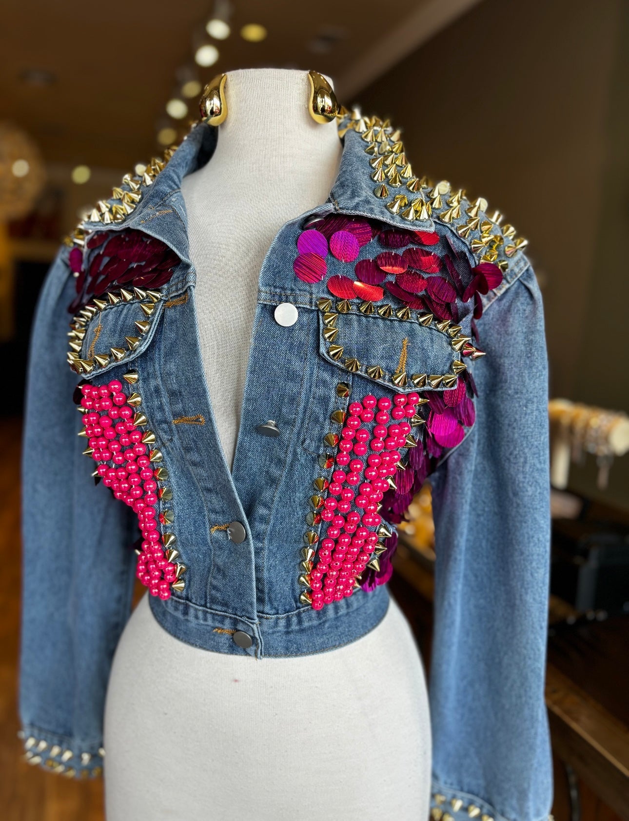 Denim Studded Jacket