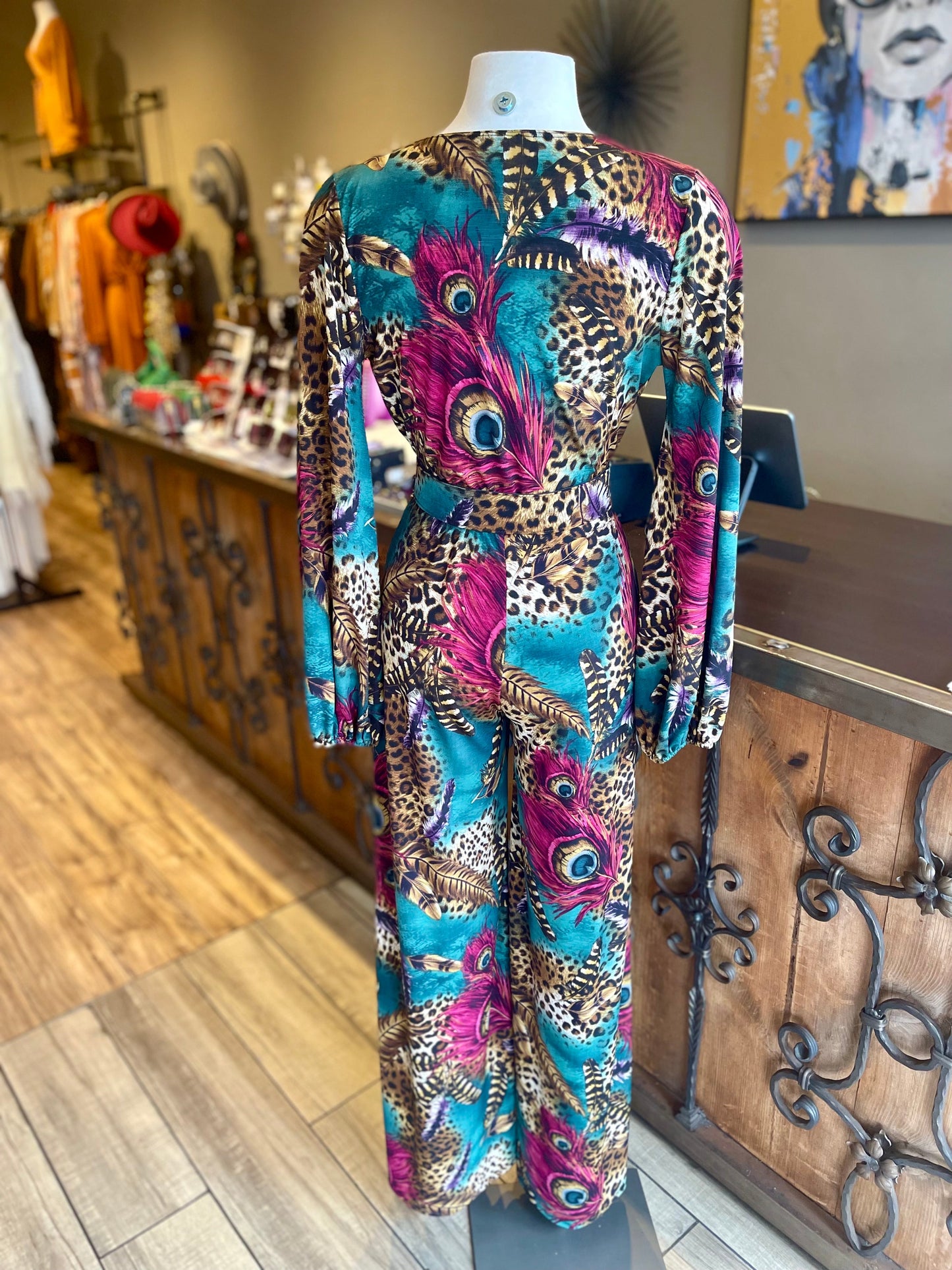 Bulgari Print Deep V Neck Jumpsuit