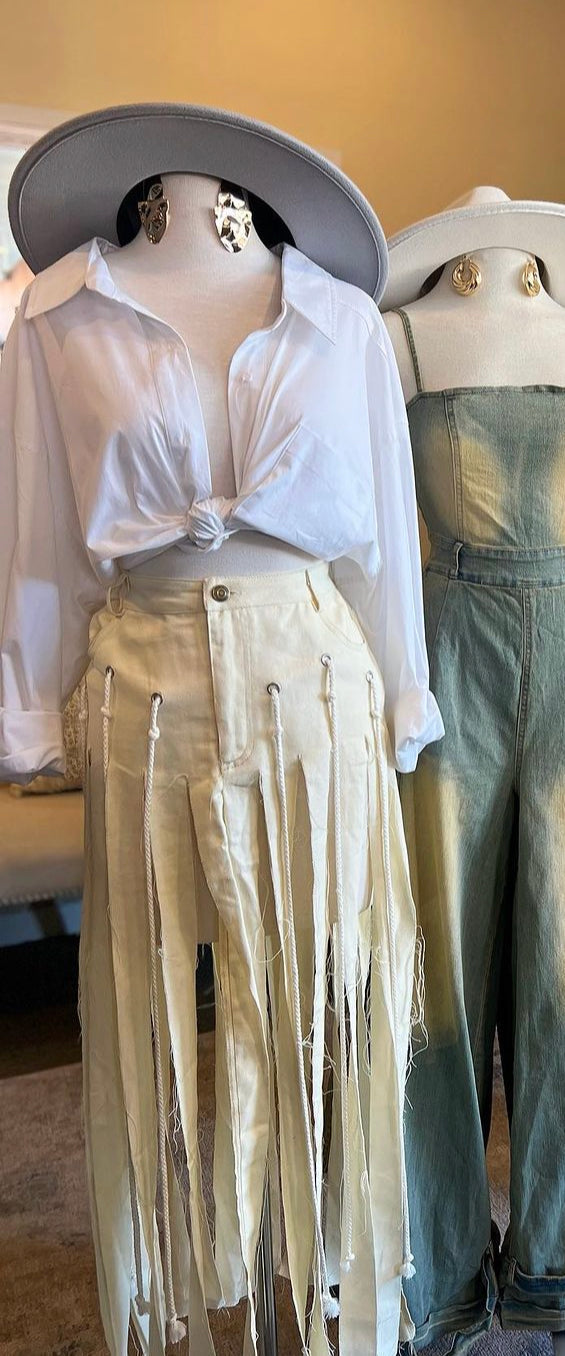 Solid Fringe Skirt
