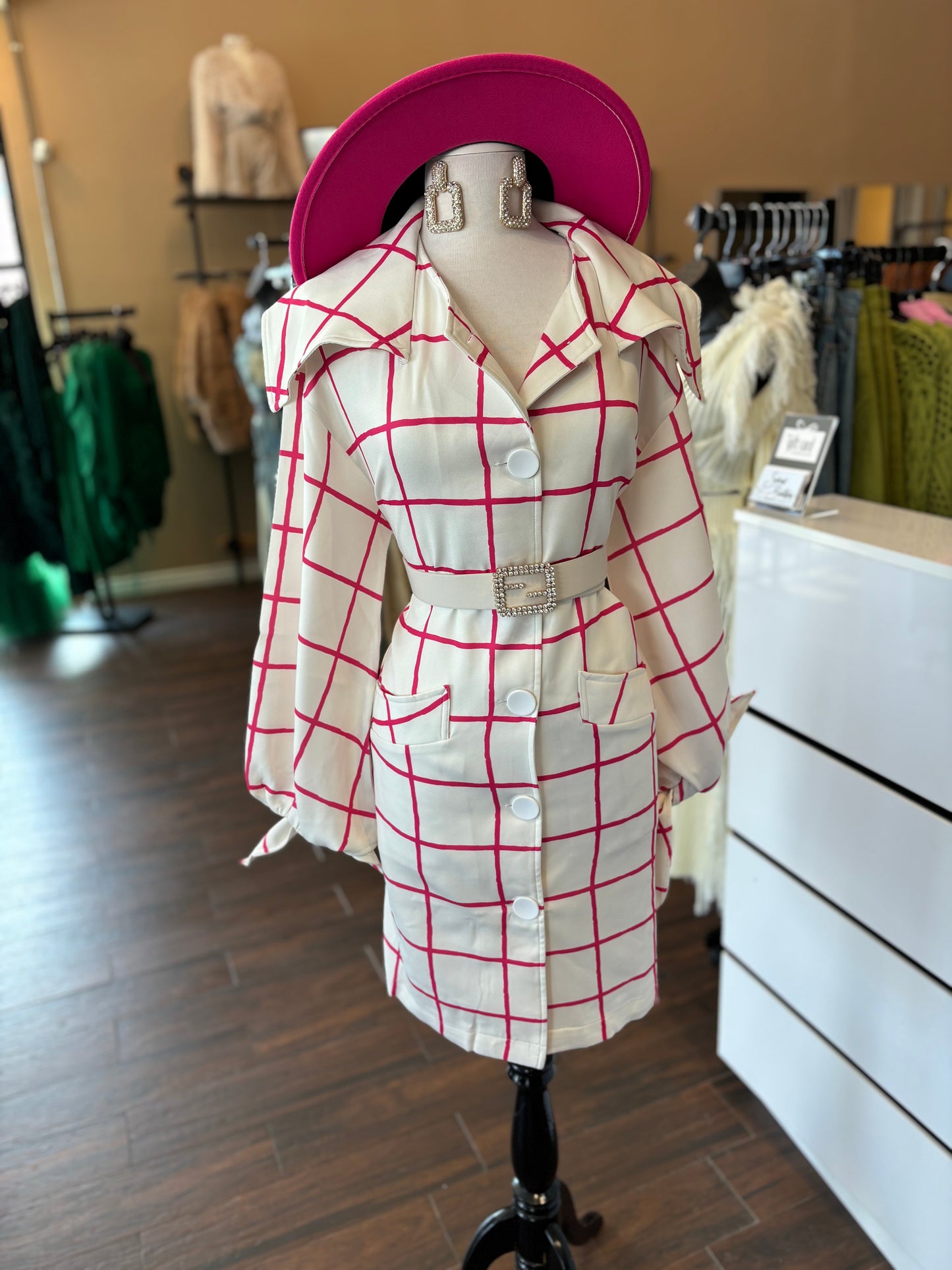 Long Sleeve Pocket Button Dress