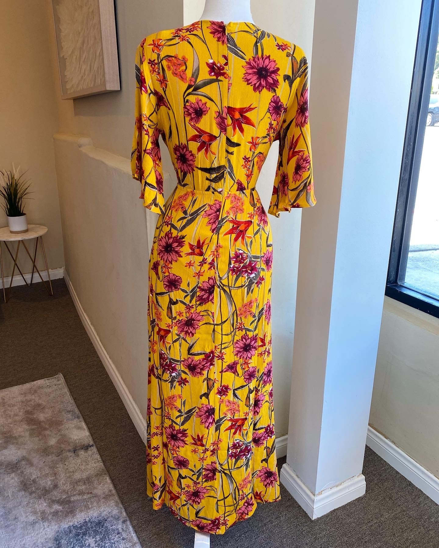 Floral Cut Out Slit Dress FS