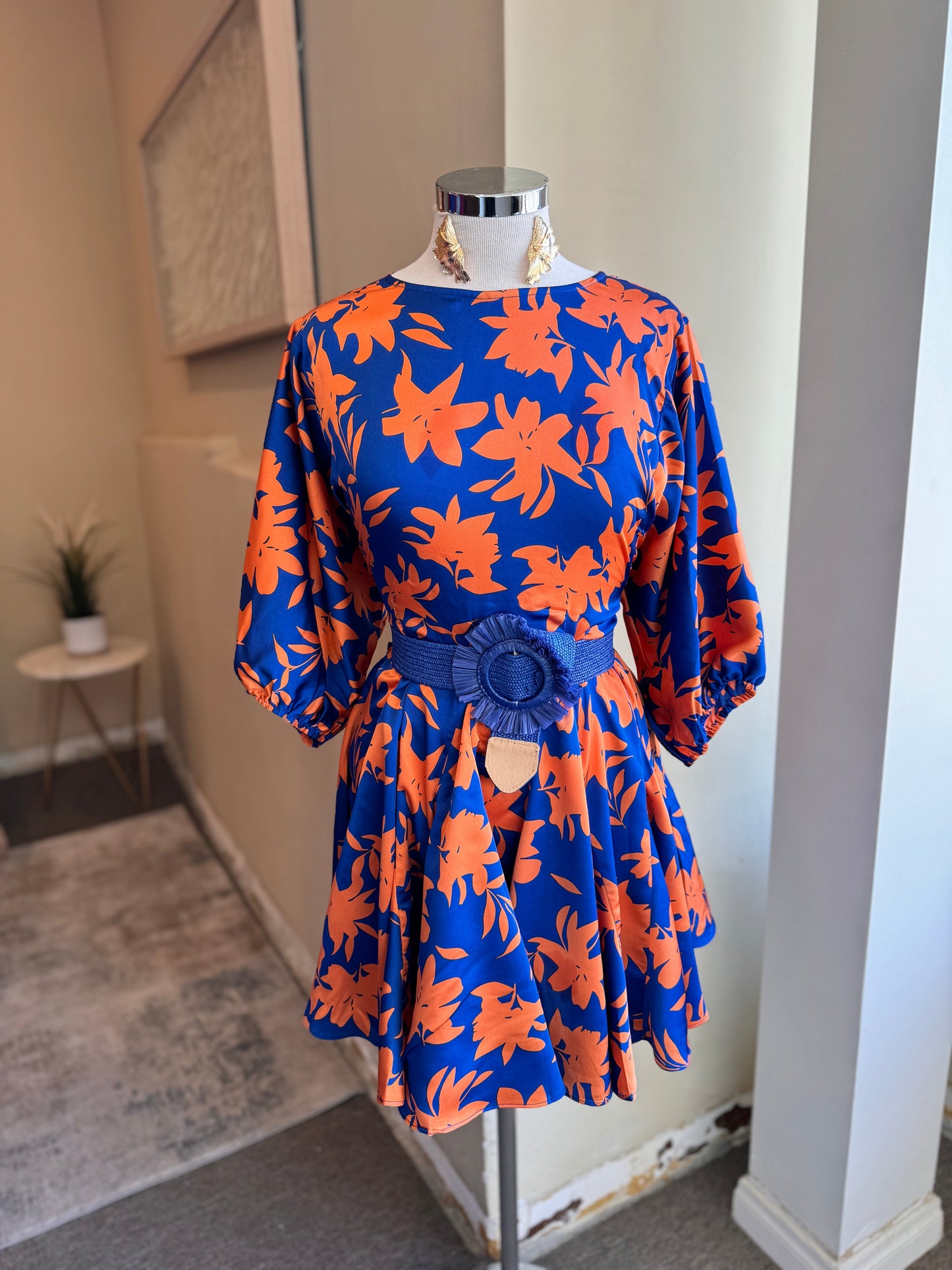 Ruffle Hem Floral Mini Dress