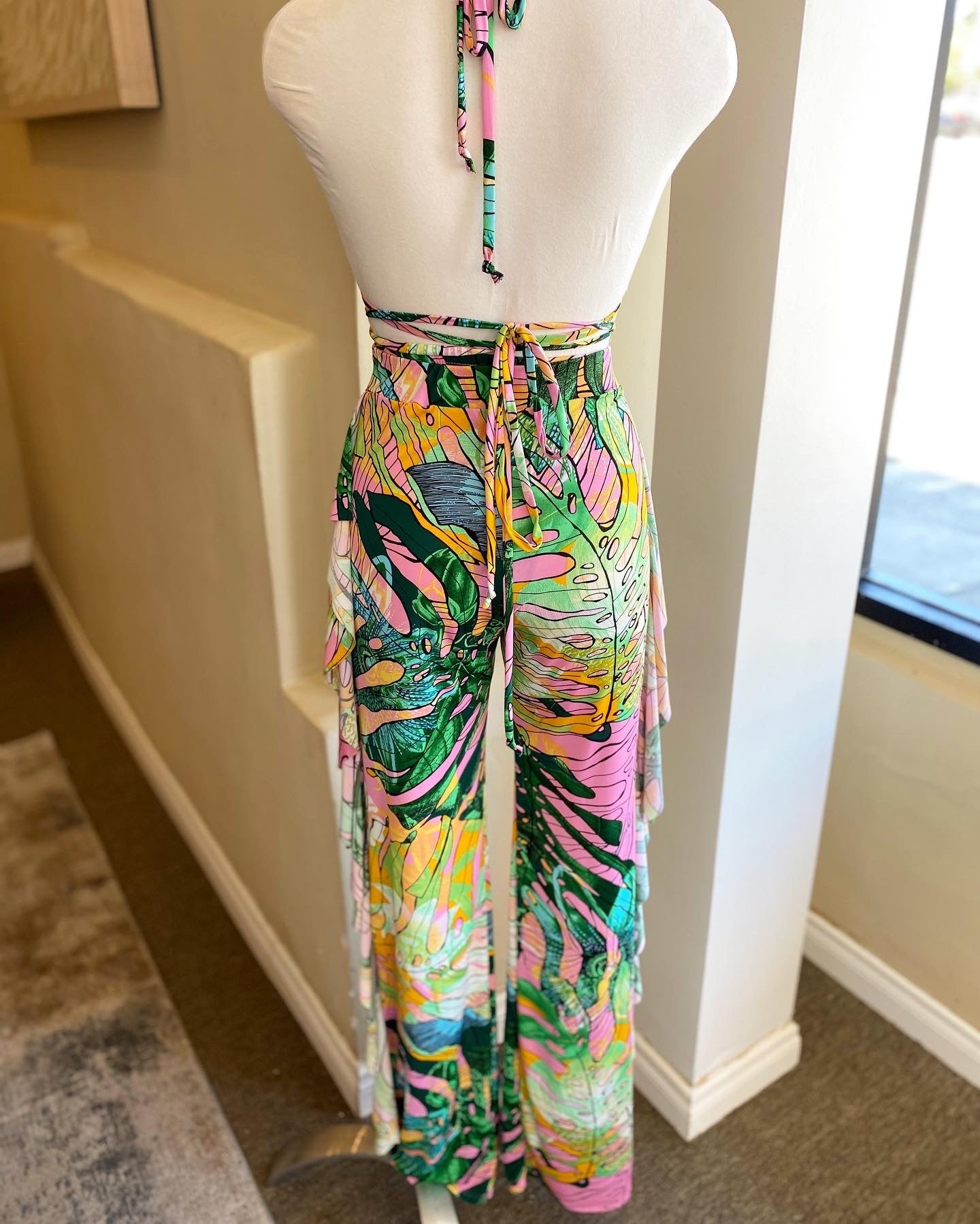 Print Bikini Ruffle Pants Set FINAL SALE
