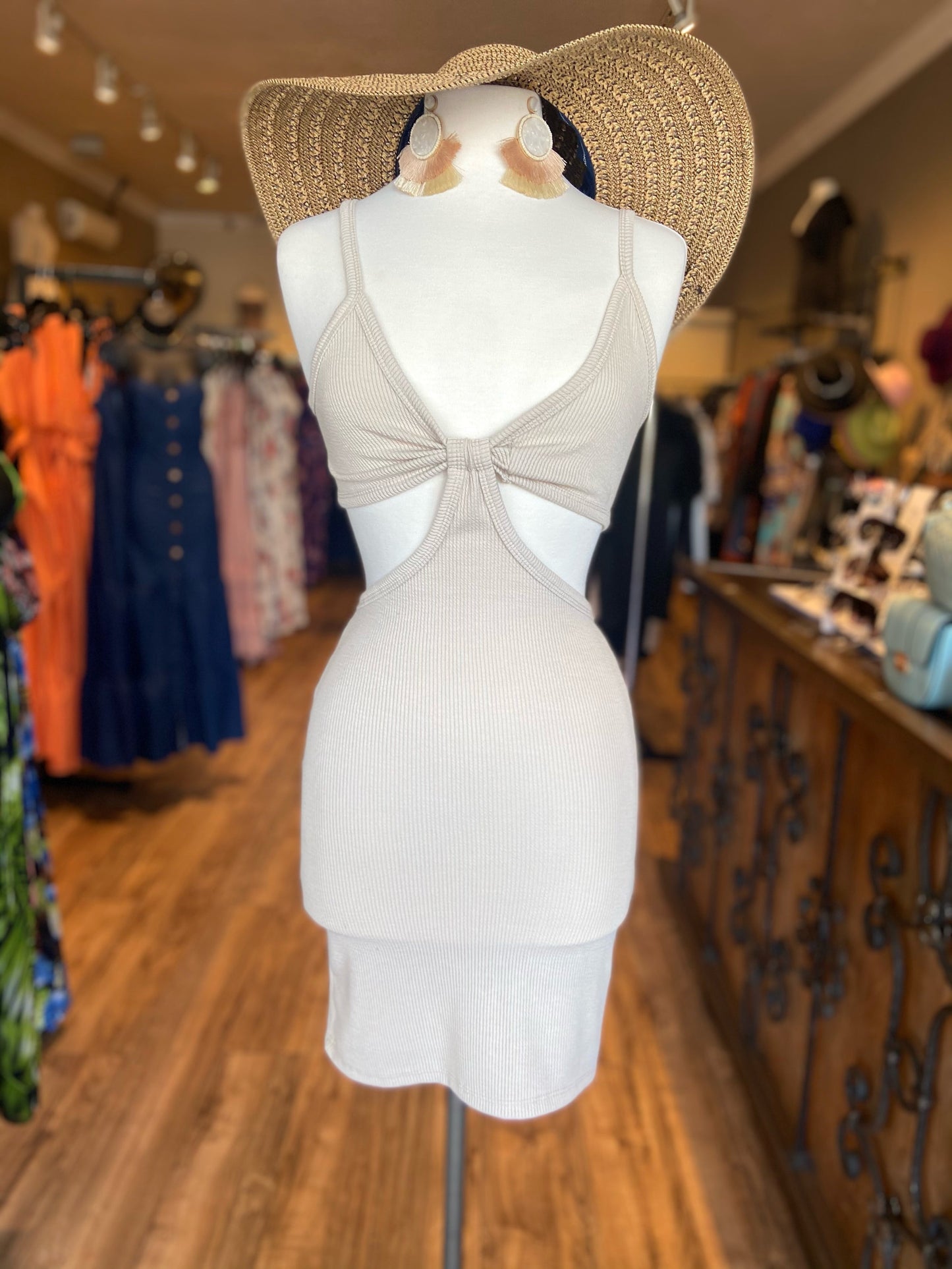 Soild Rib Bralette Dress