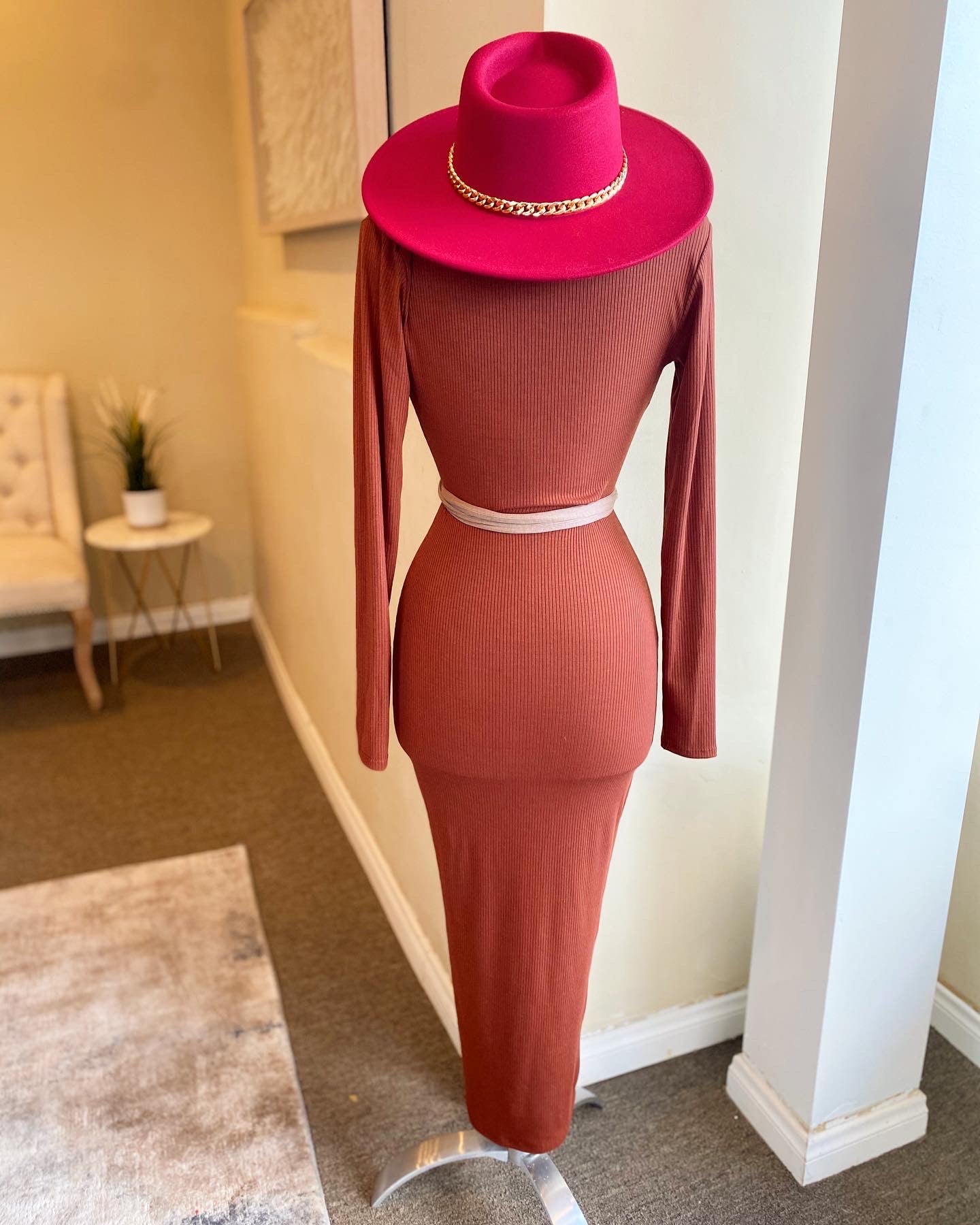 Collar Long Sleeve Dress W Tye FINAL SALE