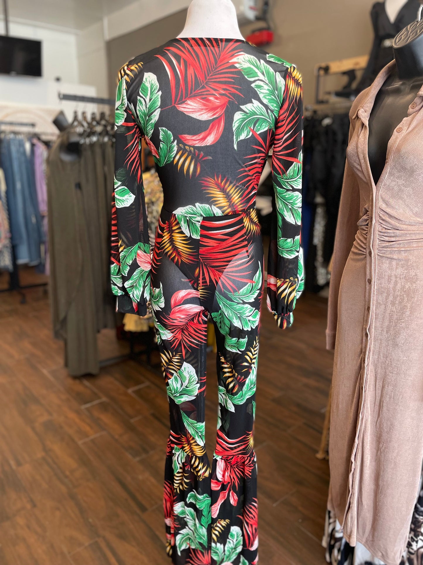Tropical Sheer Jumpsuit FINAL SALE