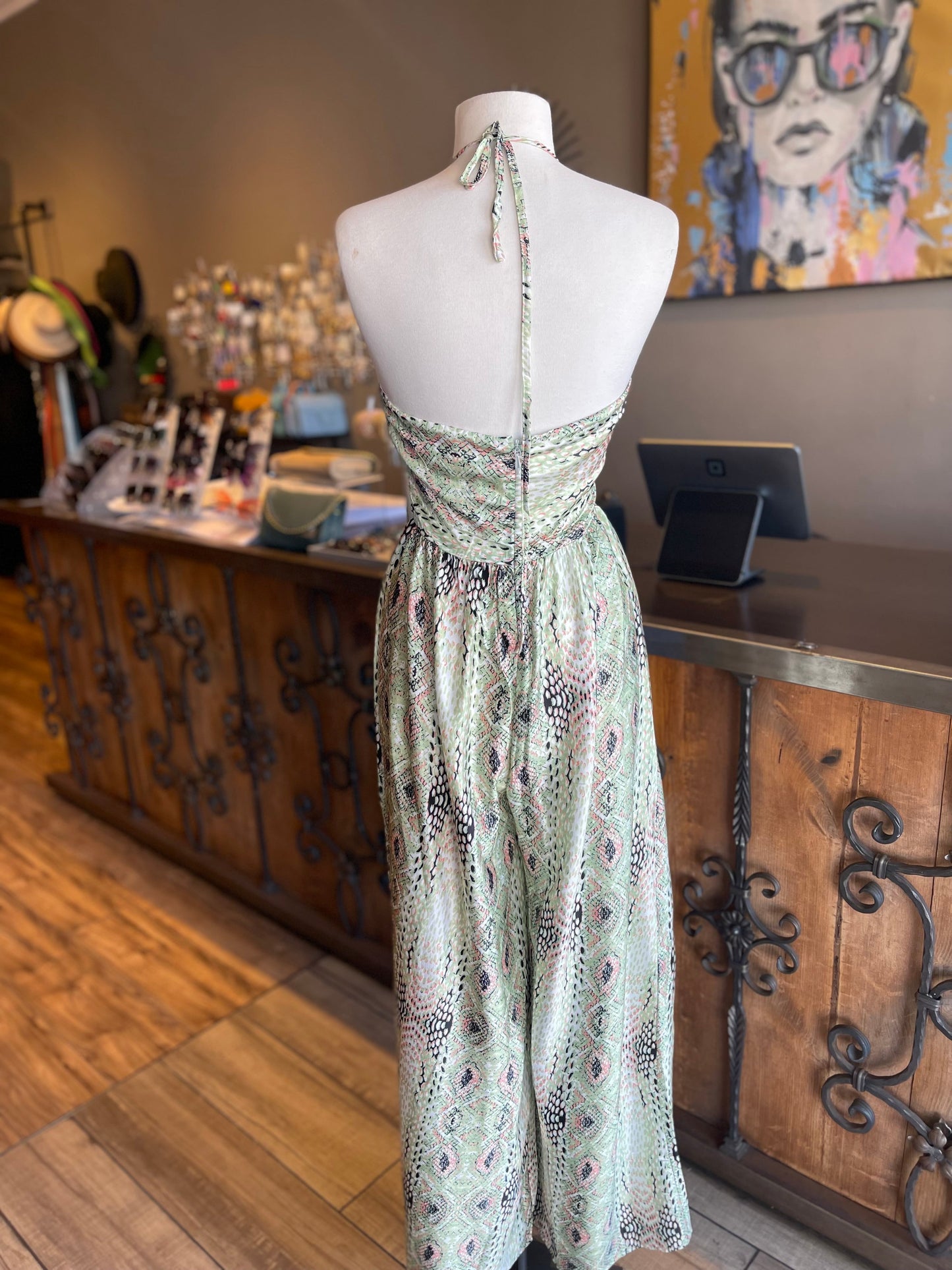 Keyhole Cross Front Wide Leg Jumper
