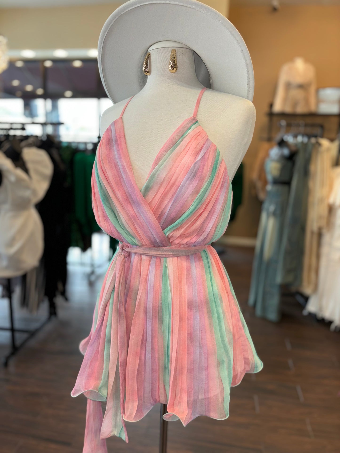 Thin Strap Ruffle Romper