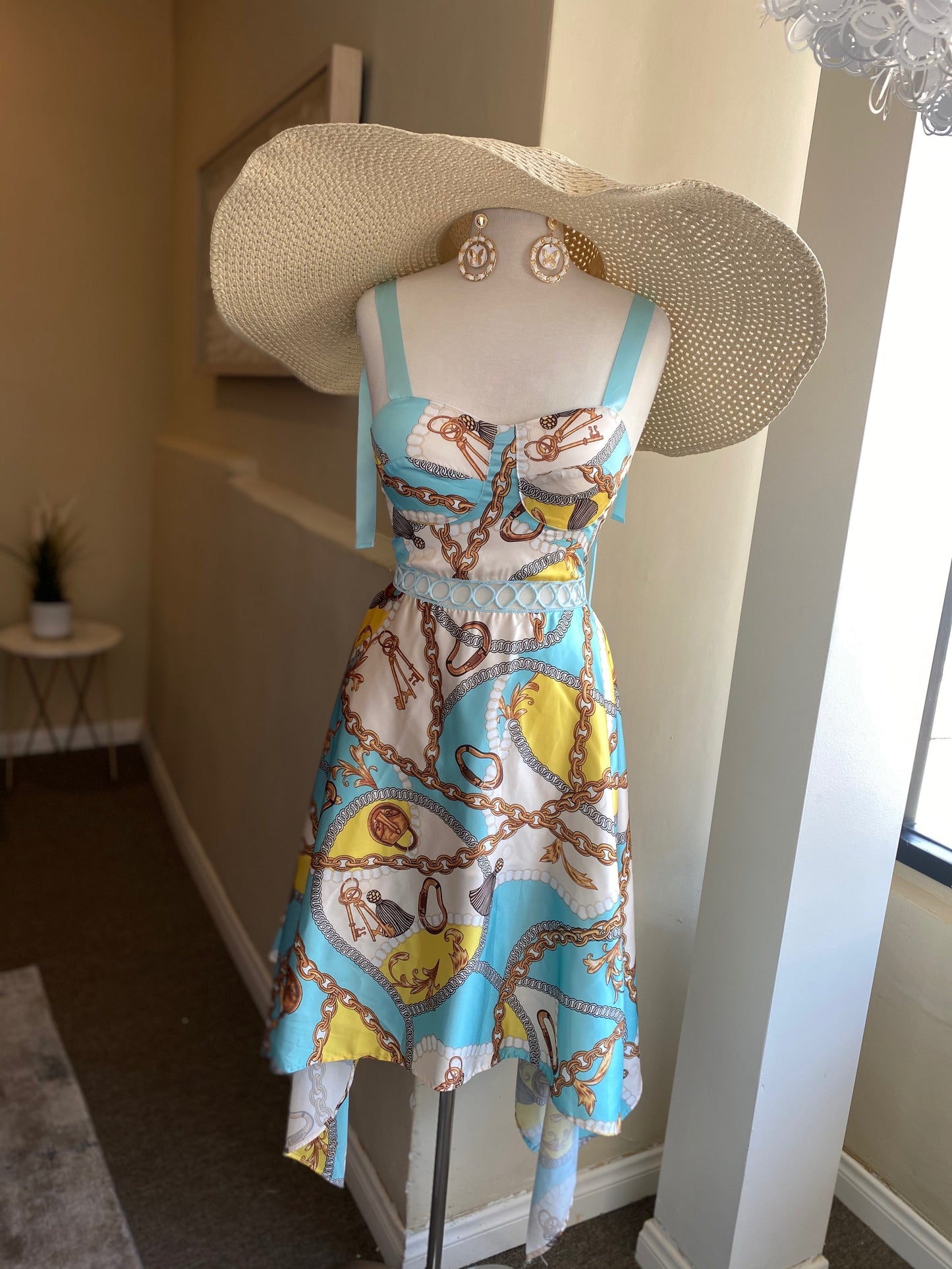 Chain Printed Flowy Dress