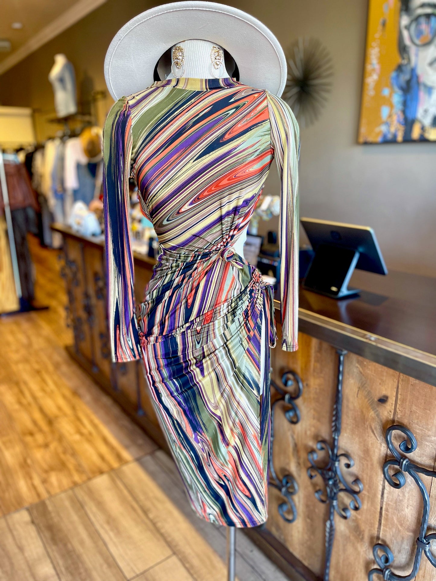 Backless Scrunge MIDI Dress