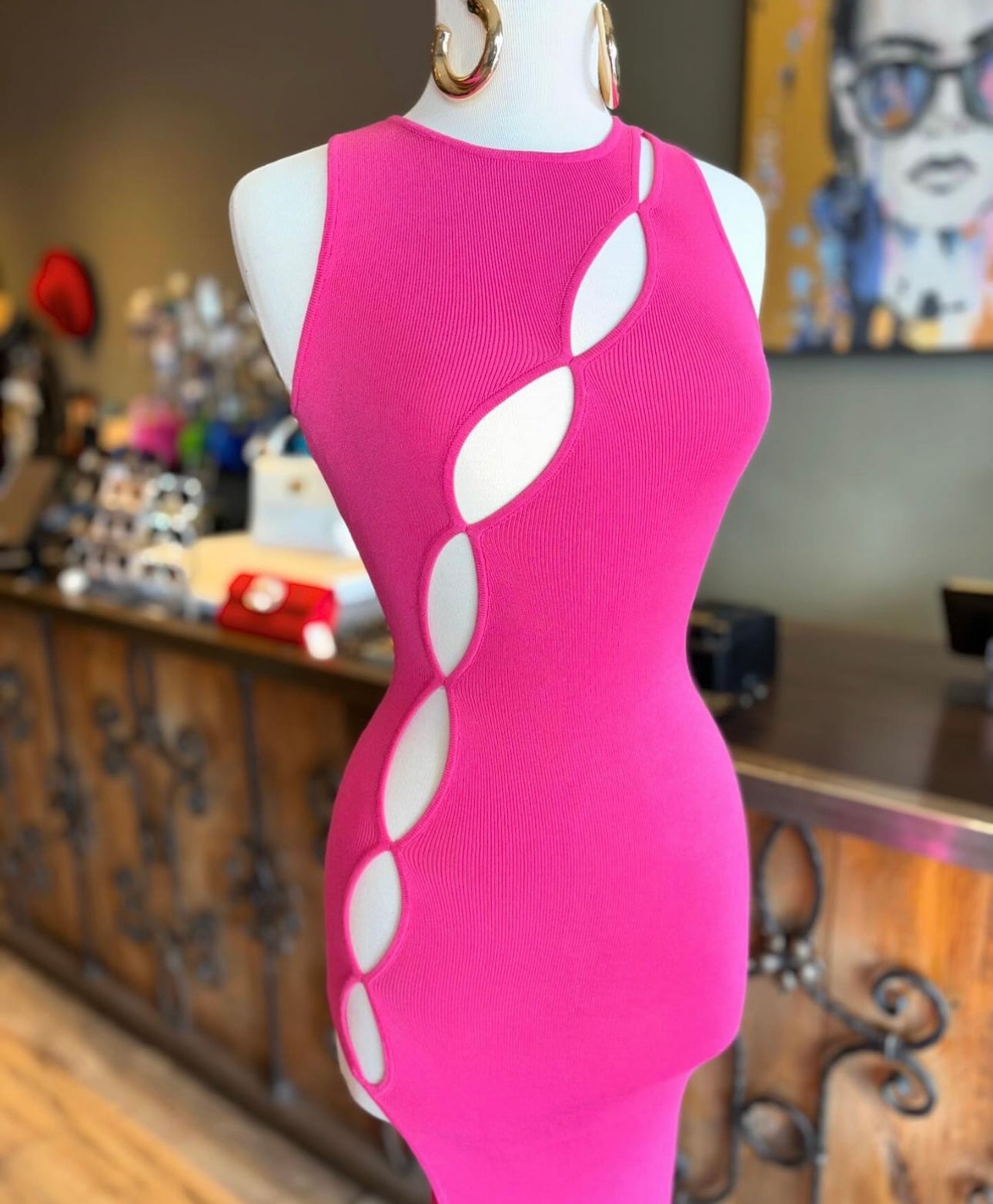 Cut Out Slit Dress