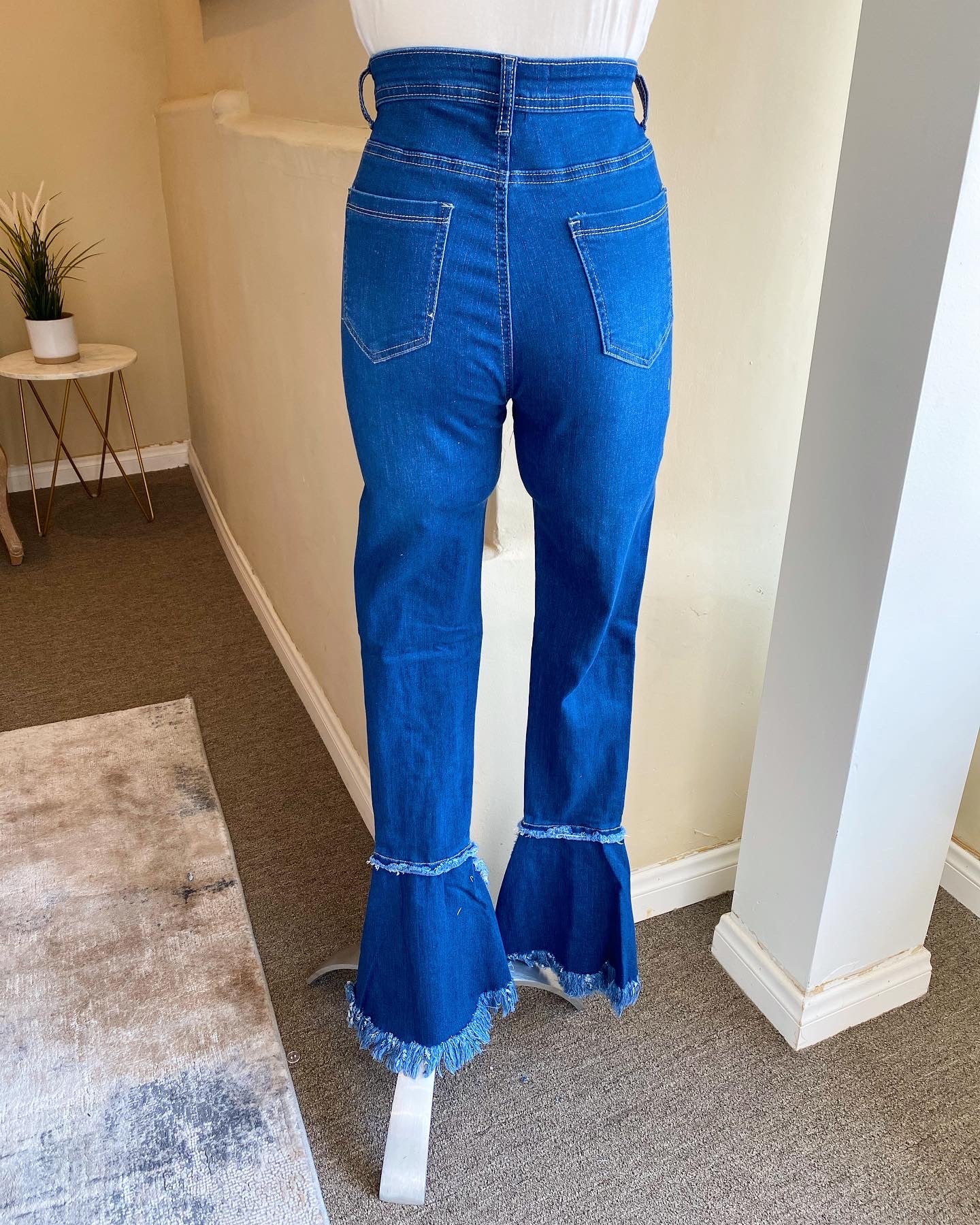 Distressed Flare Bottom Jeans
