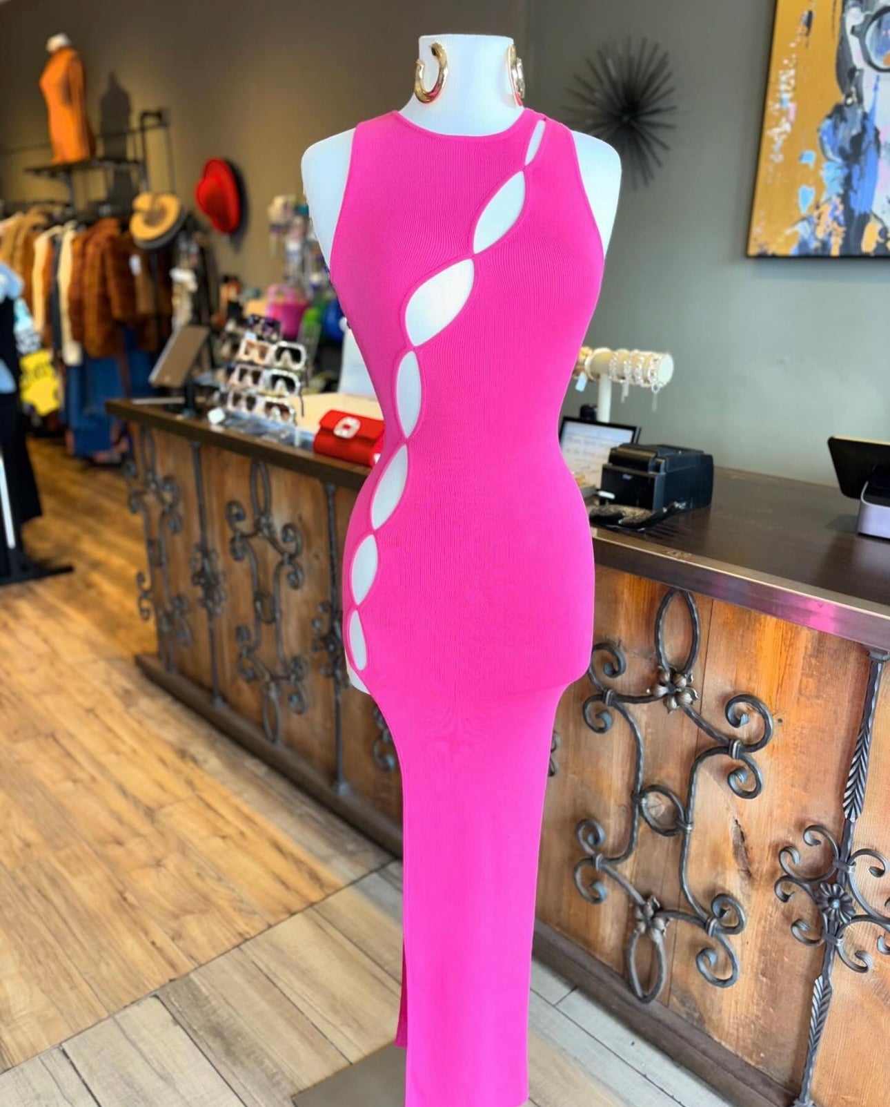 Cut Out Slit Dress