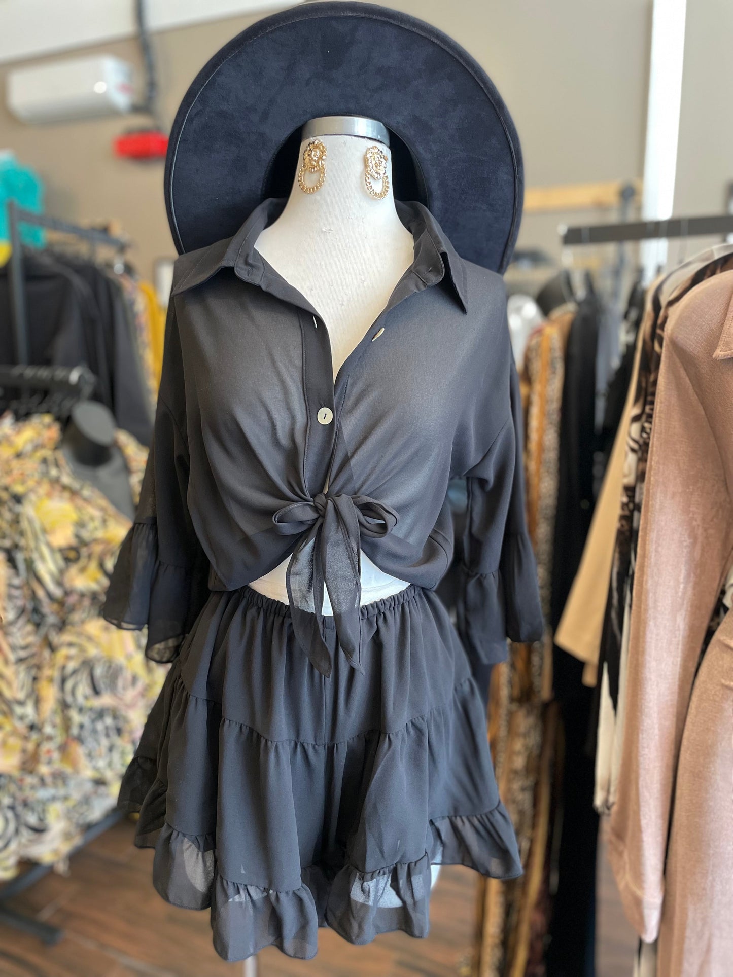 Chiffon Button Down Romper