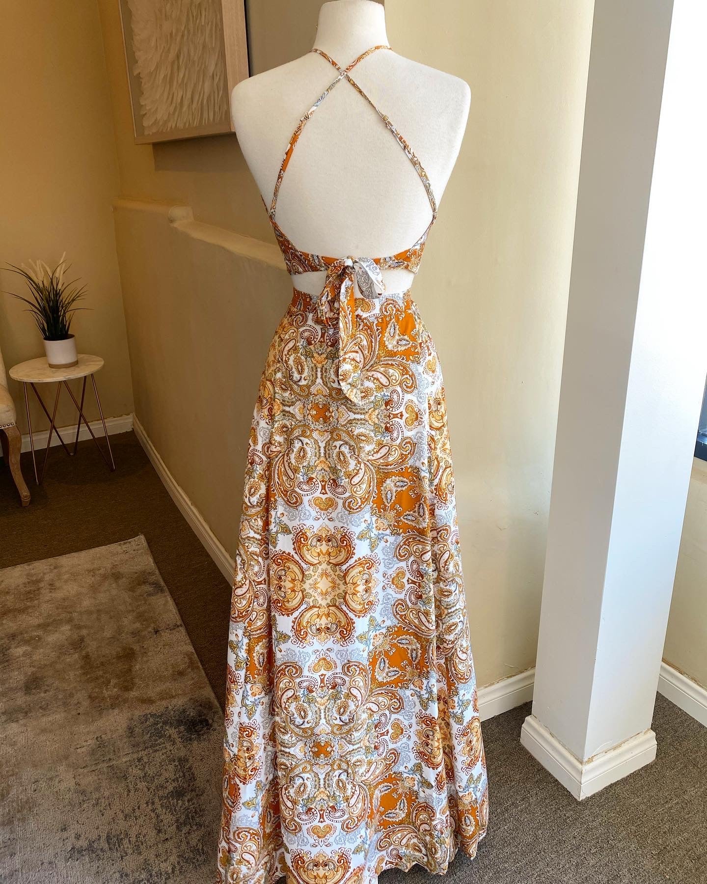 Paisley Print Maxi Skirt Set