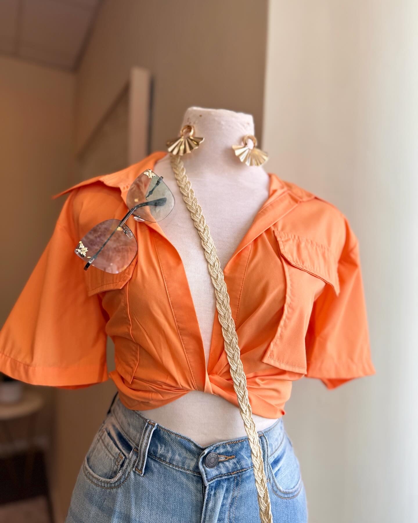 Twist Front Short Sleeve Top