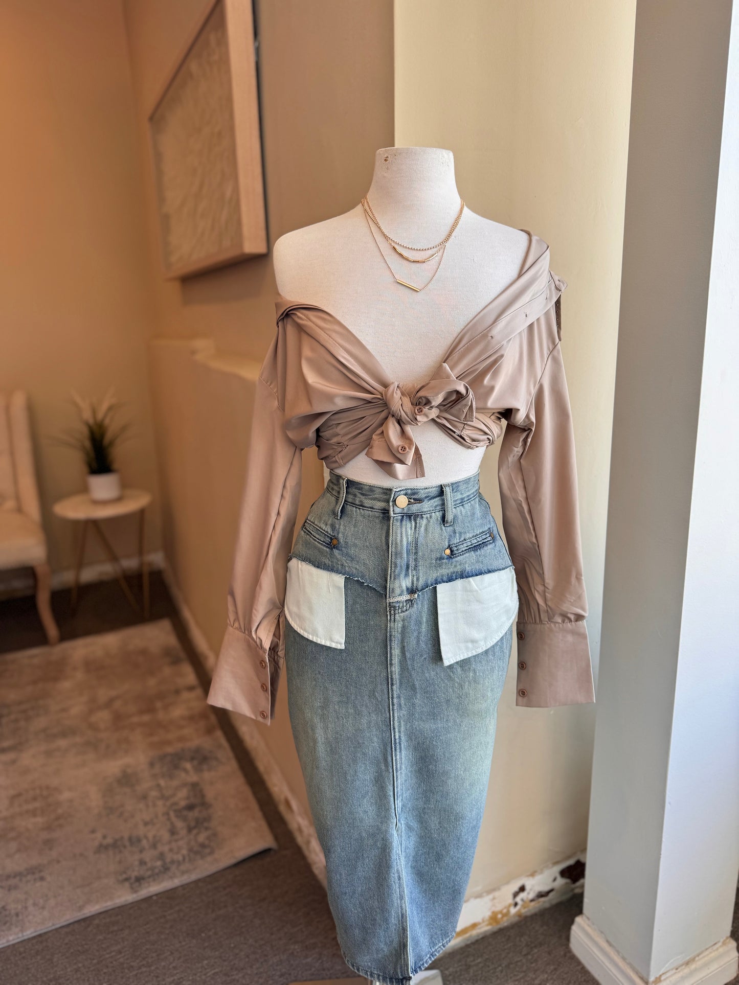 Denim Pocket Skirt