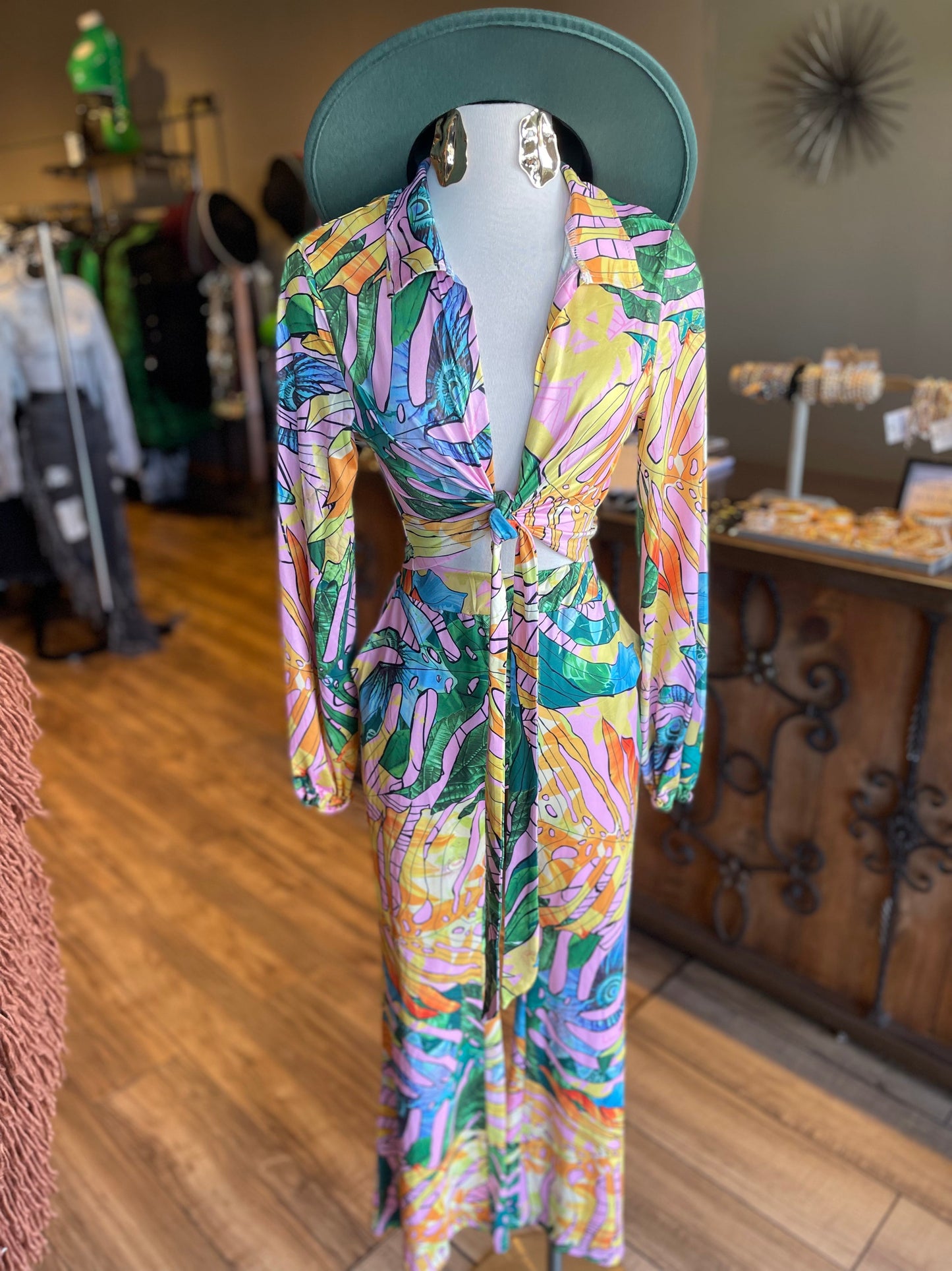Tropical Floral Pants Set