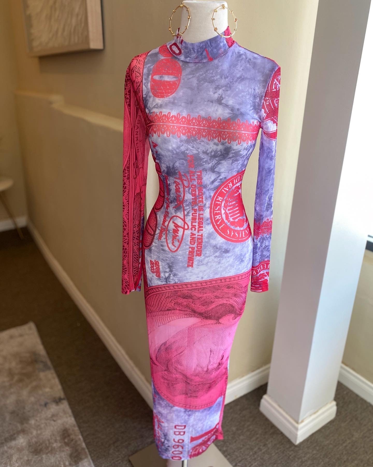Money Sheer Midi Dress