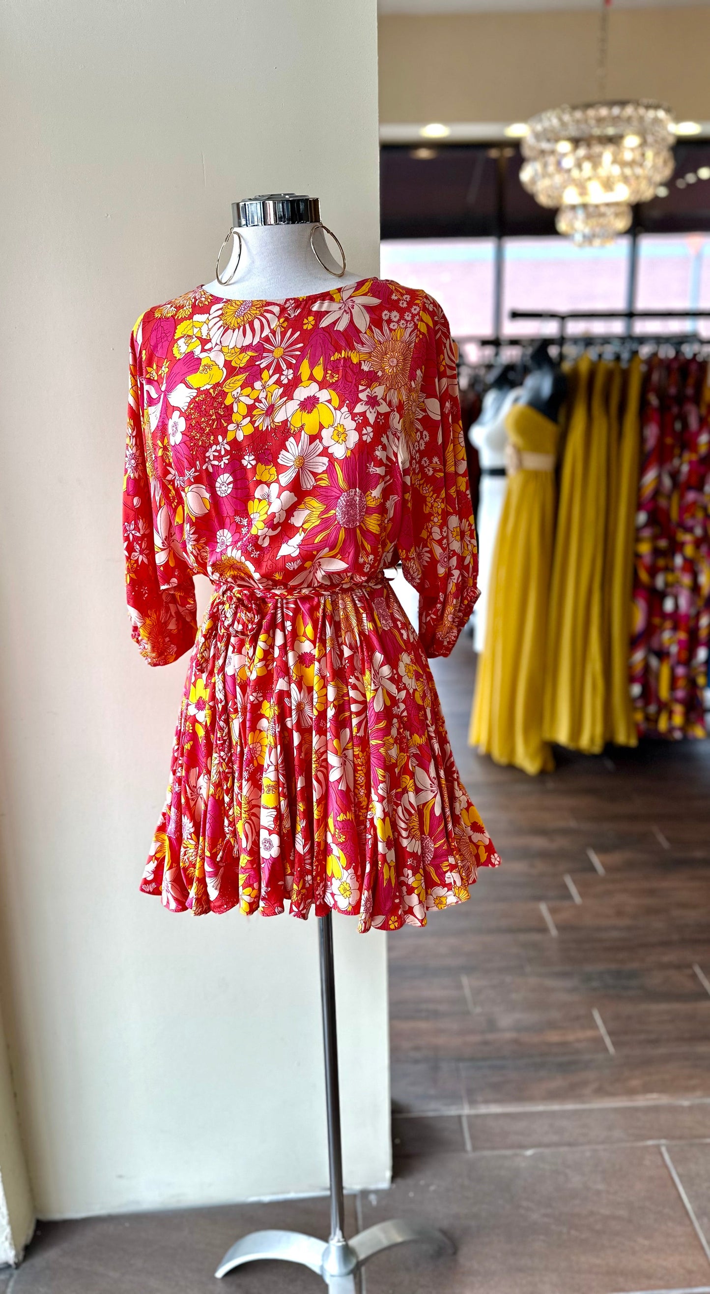 Short Floral Print Dress