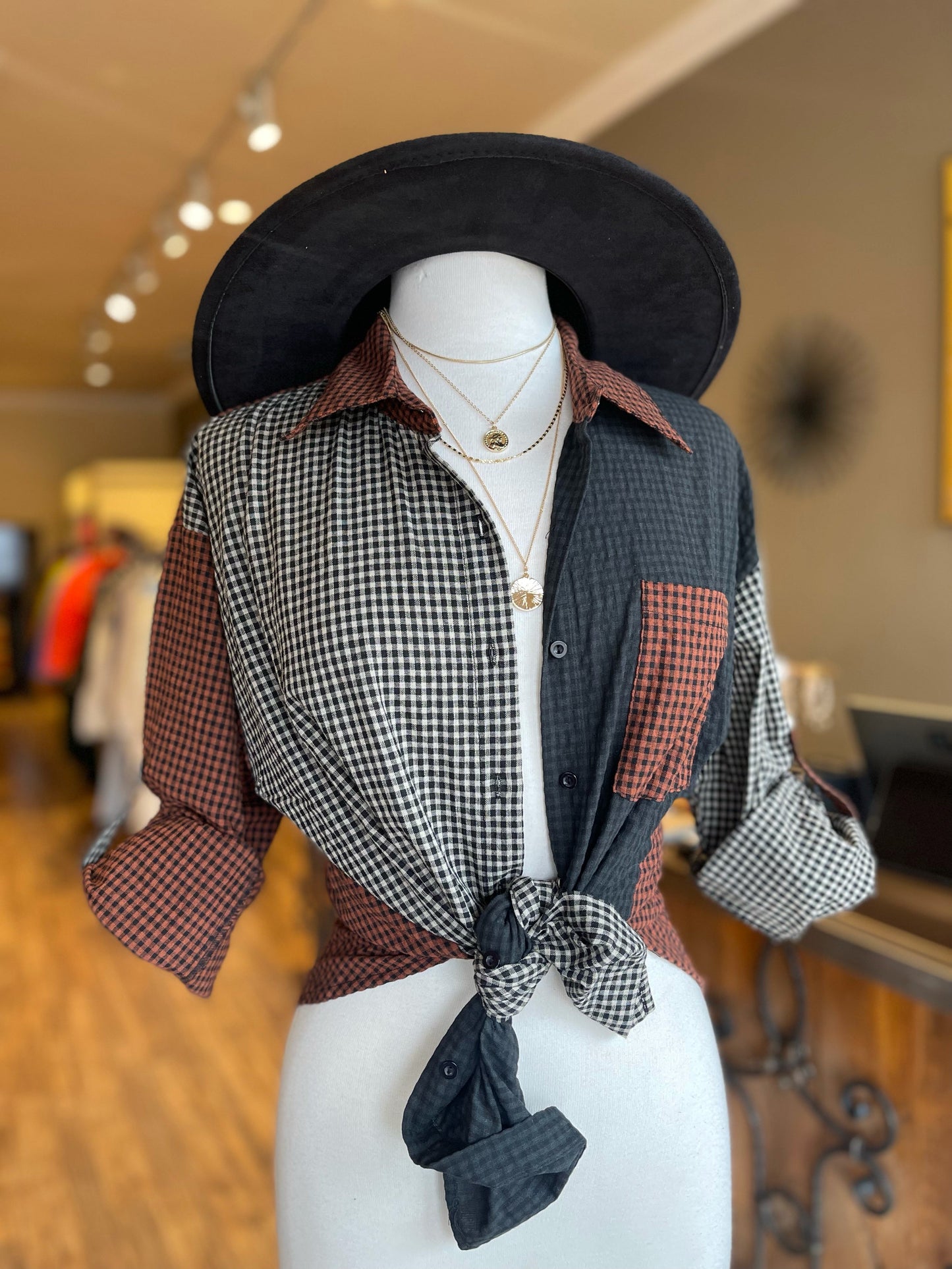 Multi Color Plaid Button Down Shirt